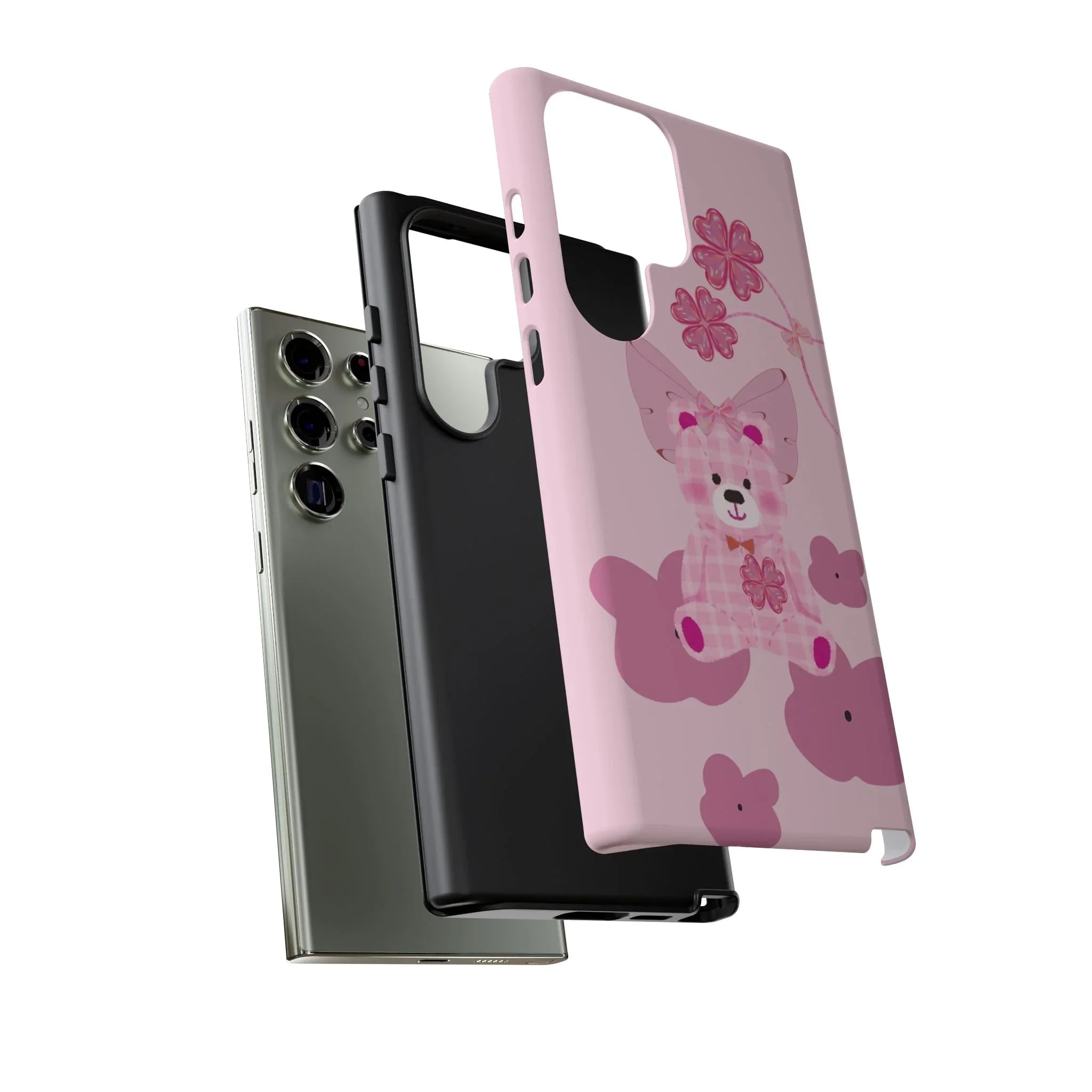 Pink Teddy Bear Phone Cases for iPhone, Pixel and Galaxy - KARARMDESIGN