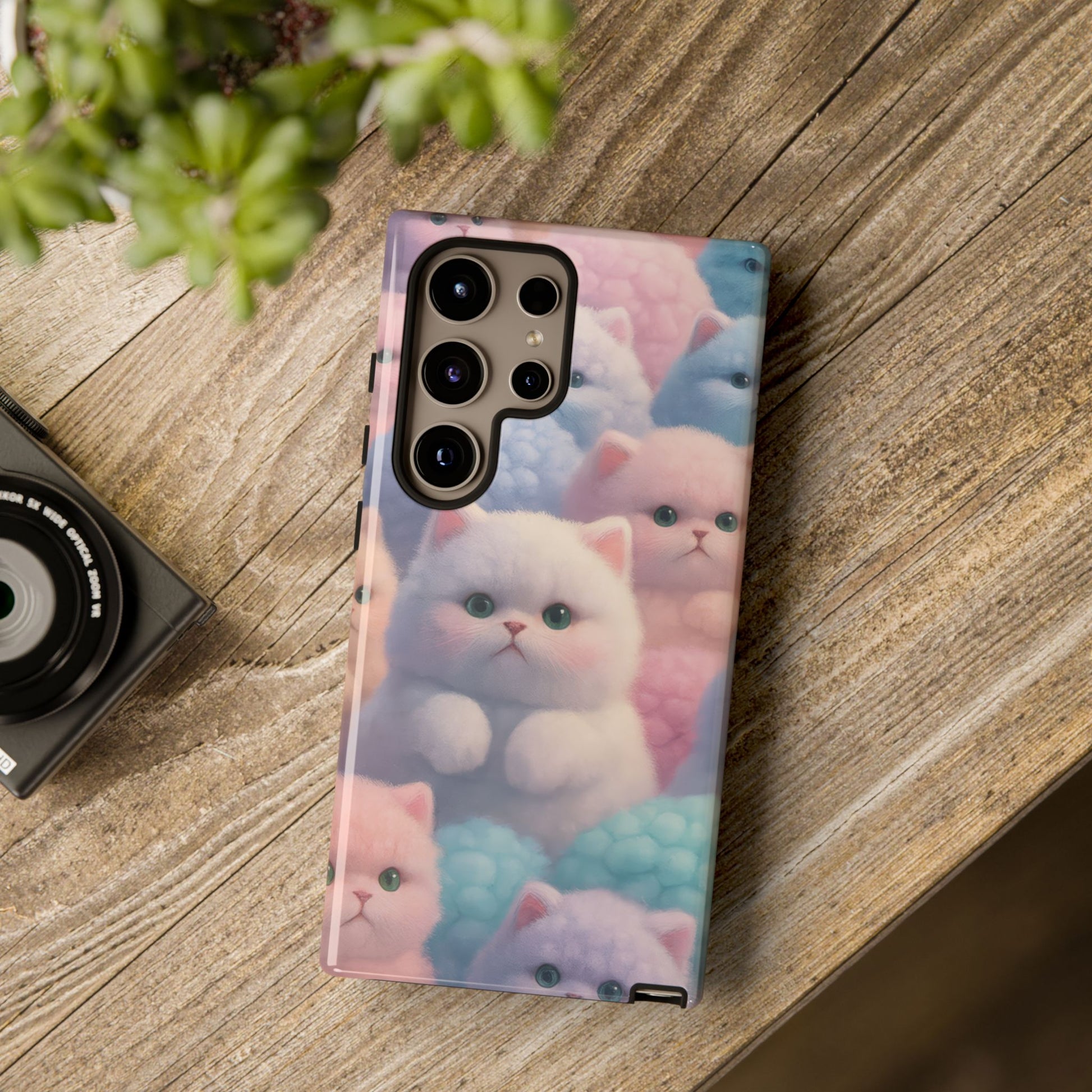 Pastel Kitten Phone Case for iPhone 8-17 and Samsung Galaxy S10-S25 Models - KARARMDESIGN
