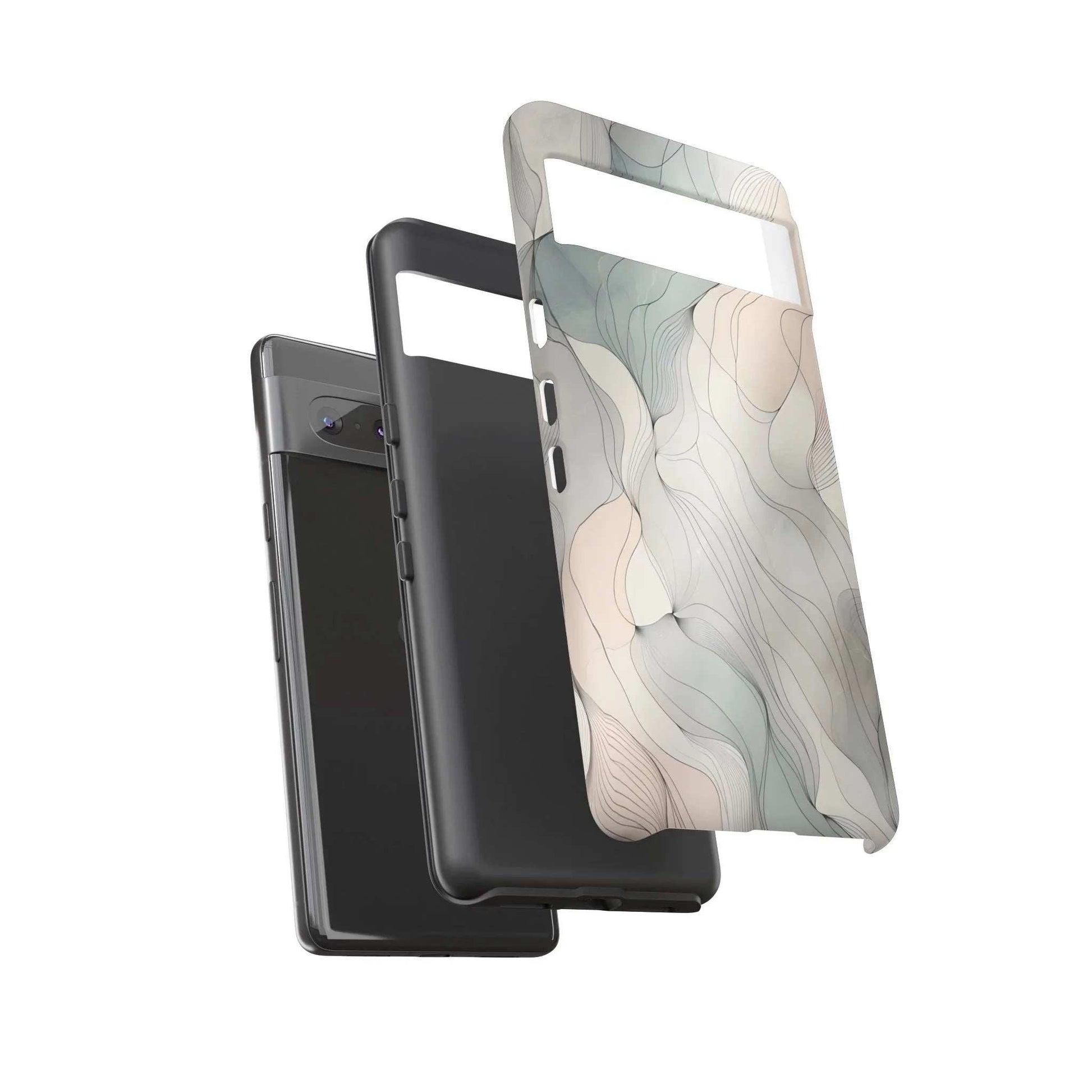 Pastel Wave Phone Case – Minimalist Design for iPhone & Pixel - KARARMDESIGN