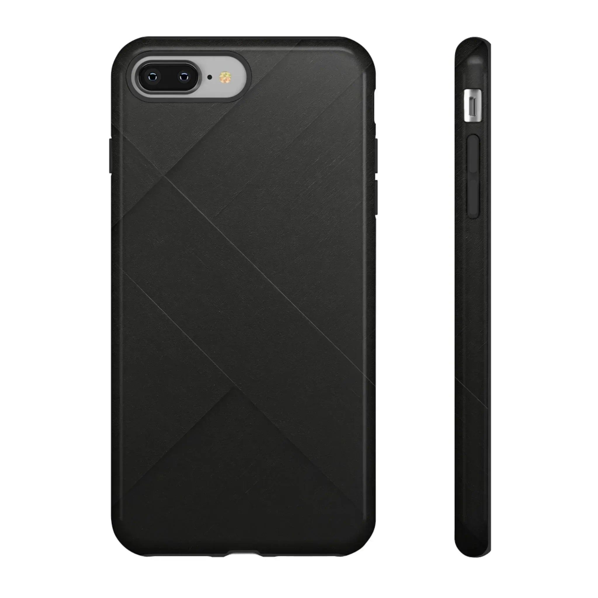 Matte Black Diagonal Line Phone Case for iPhone 8-16 and Galaxy S10-S25 - KARARMDESIGN