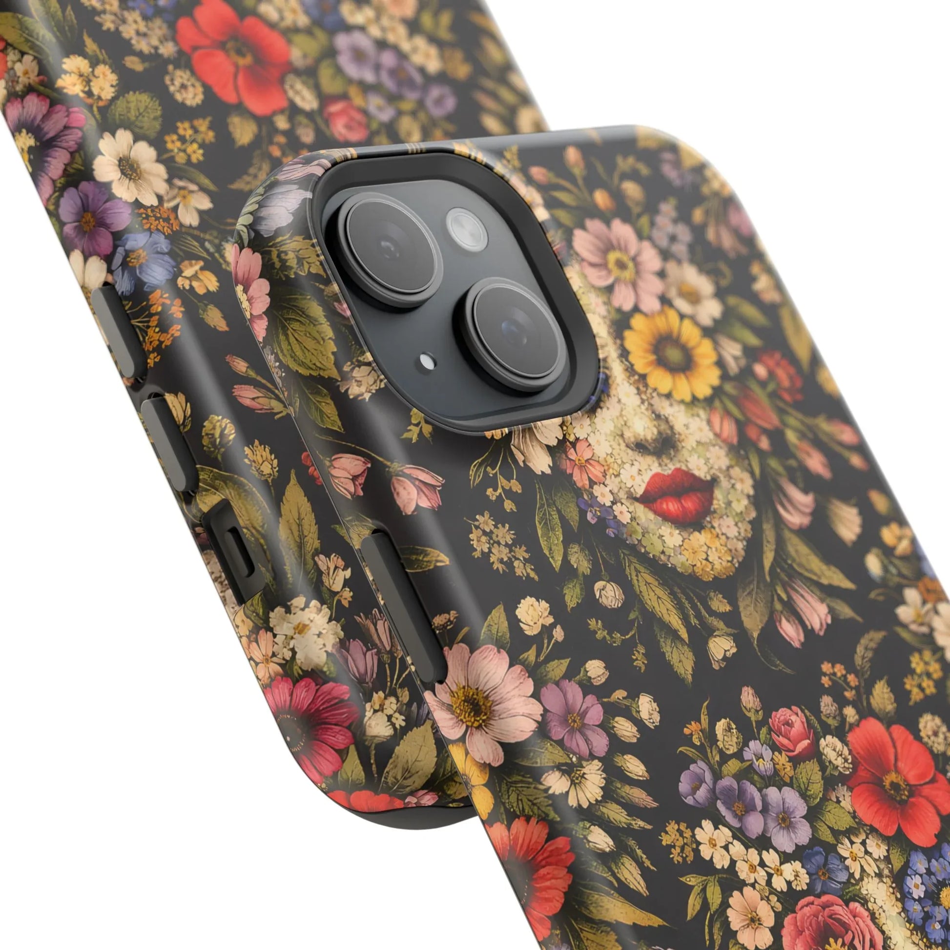 Vintage Flower Face Phone Case for iPhone 13-17 - KARARMDESIGN