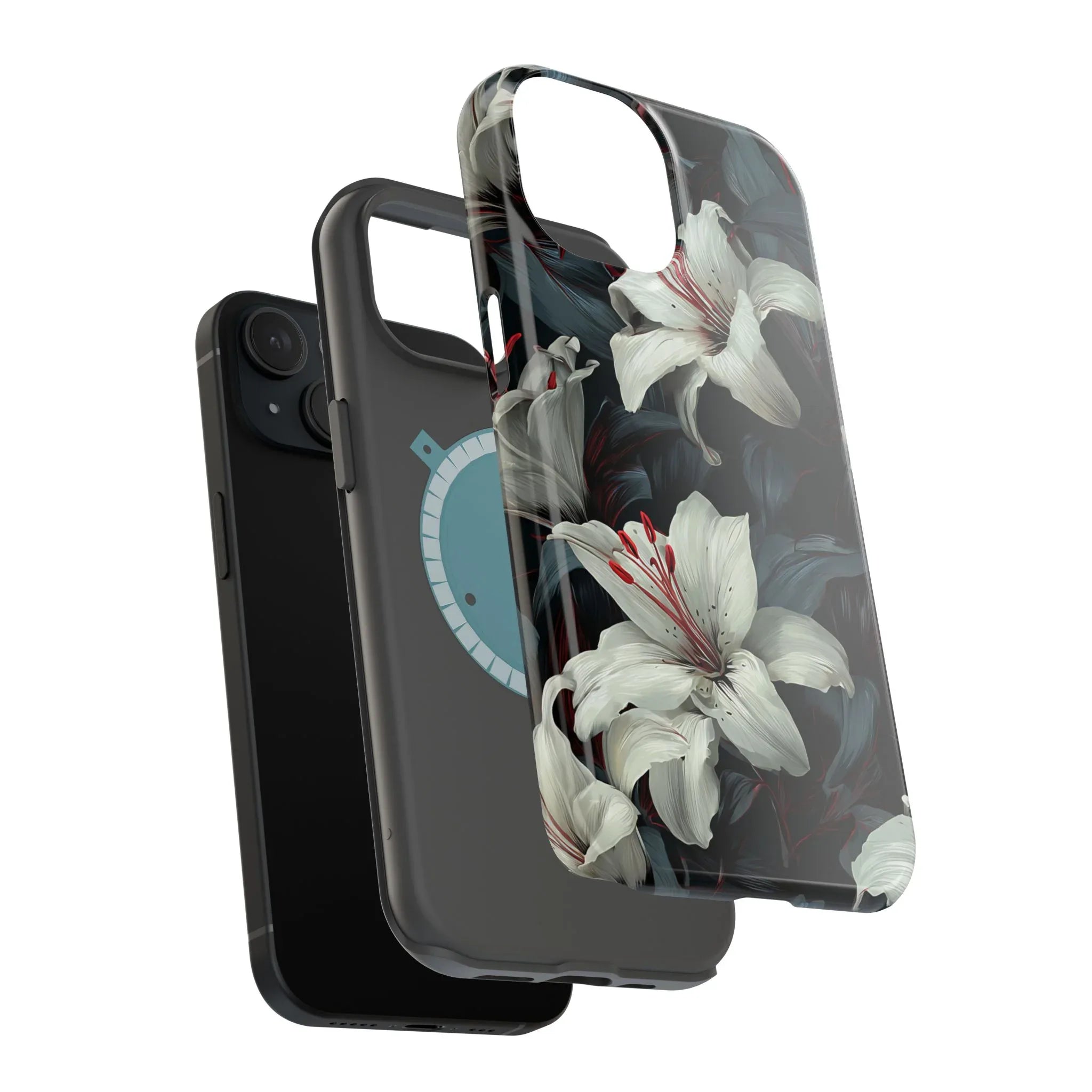 White Lily Floral Phone Case for iPhone 13-17 - KARARMDESIGN