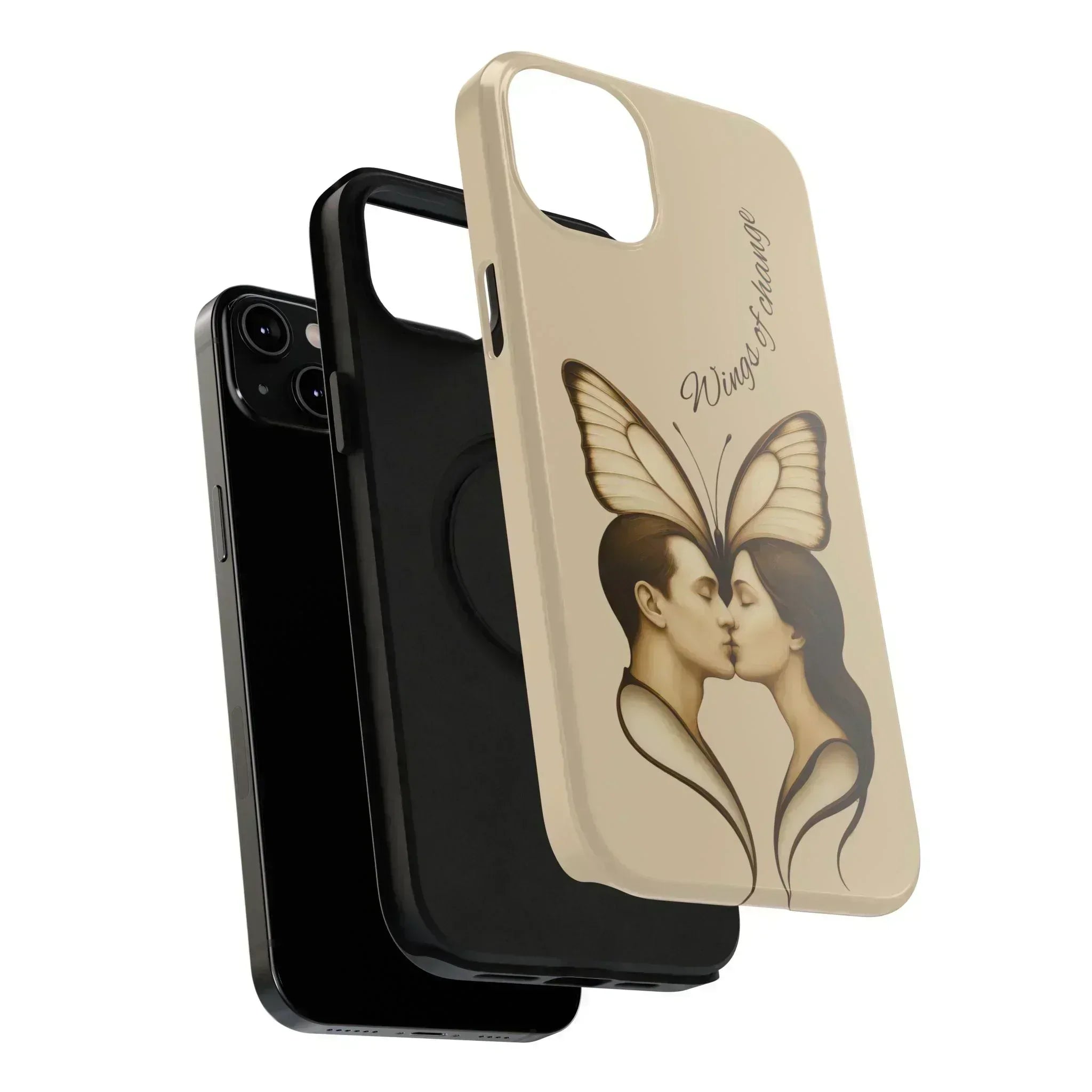 Romantic Butterfly Couple Phone Case for iPhone 12-16 and Galaxy S21-S22 - KARARMDESIGN