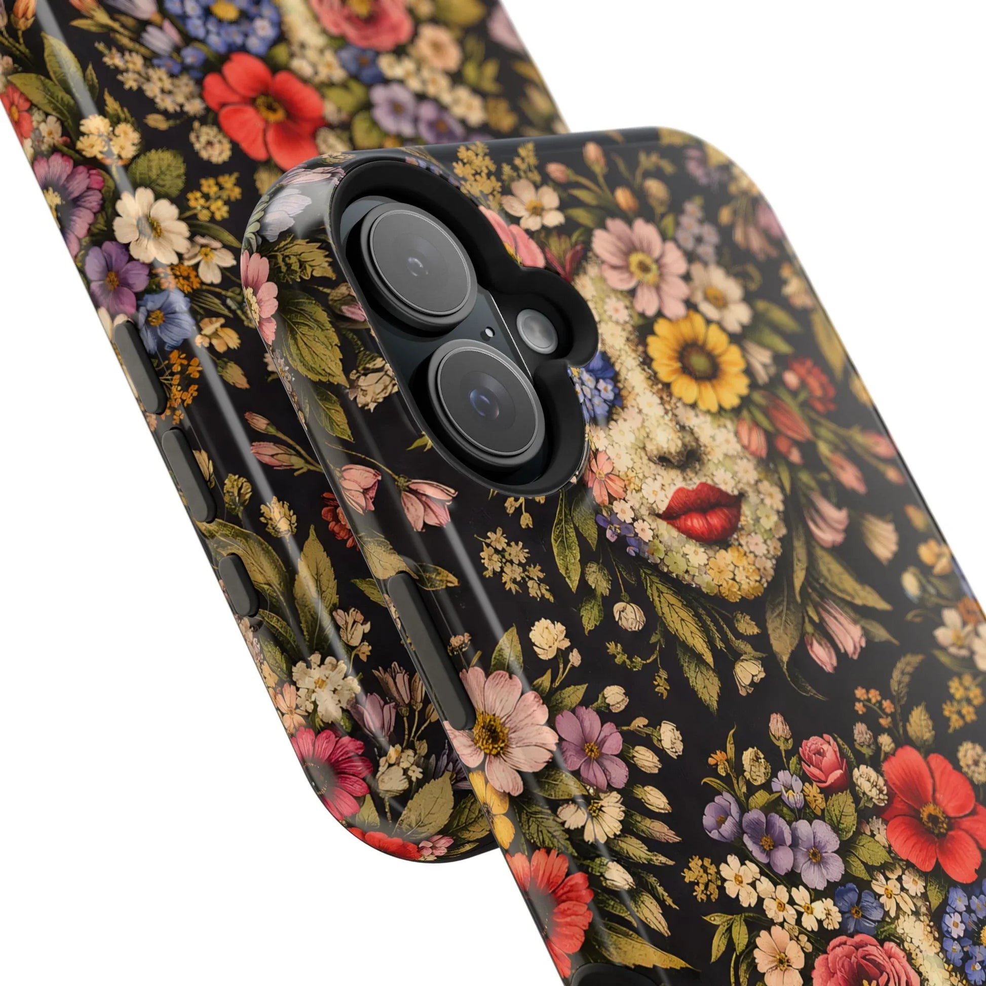 Vintage Flower Face Phone Case for iPhone 13-17 - KARARMDESIGN