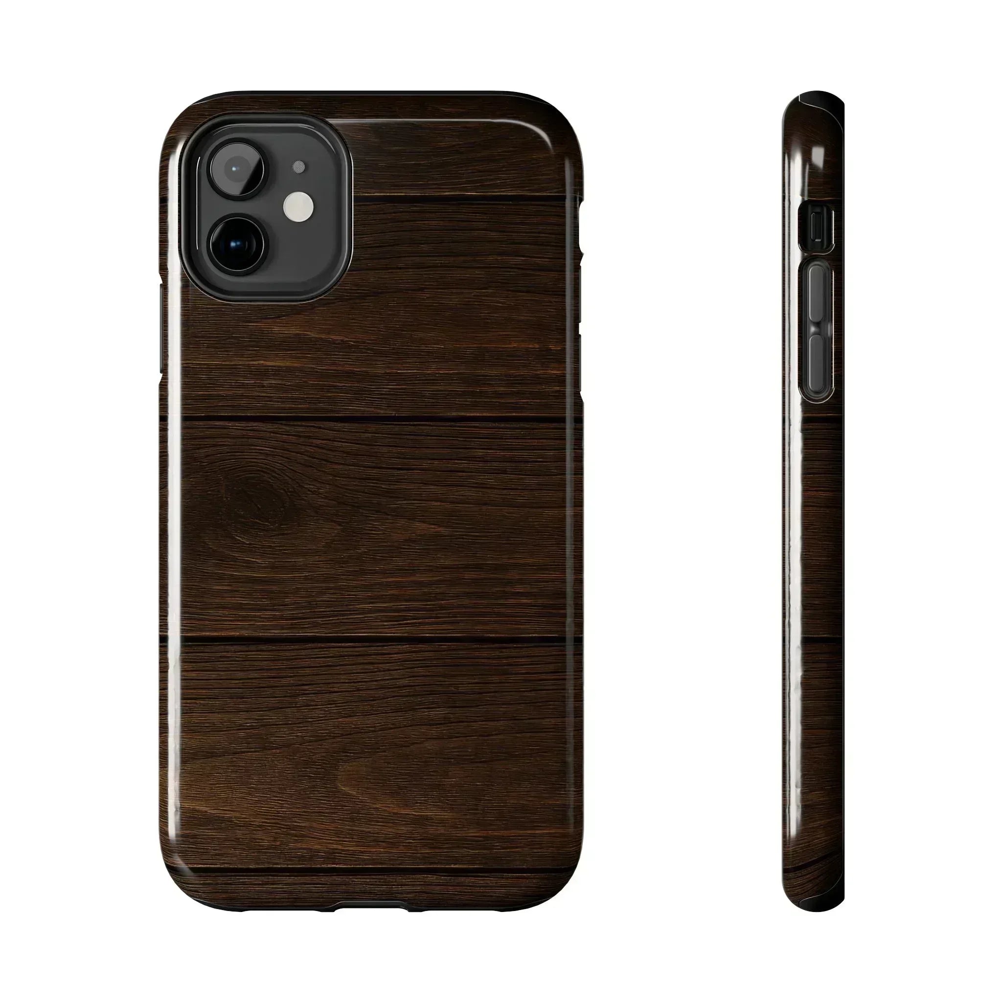 Dark Wood Grain Phone Case for iPhone and Galaxy - KARARMDESIGN