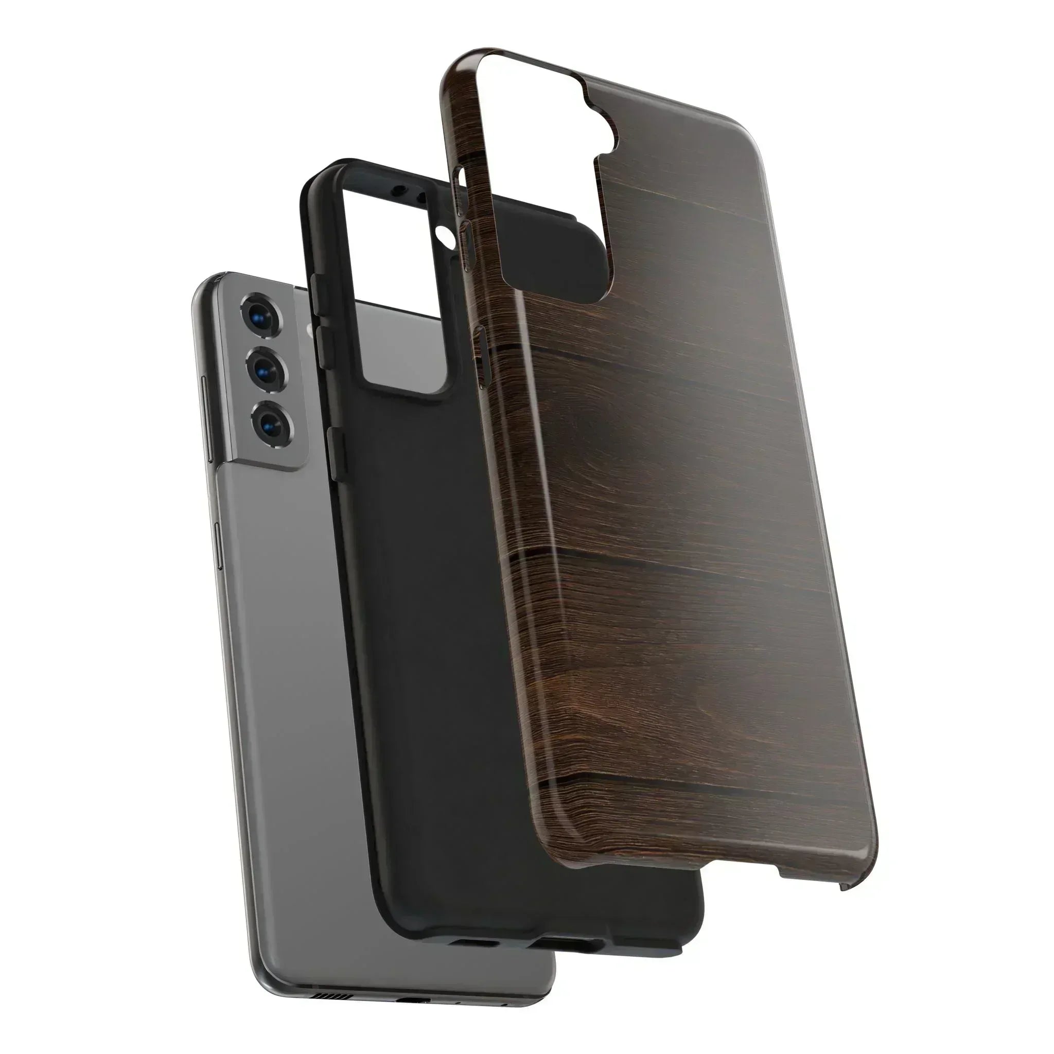 Dark Wood Grain Phone Case for iPhone and Galaxy - KARARMDESIGN
