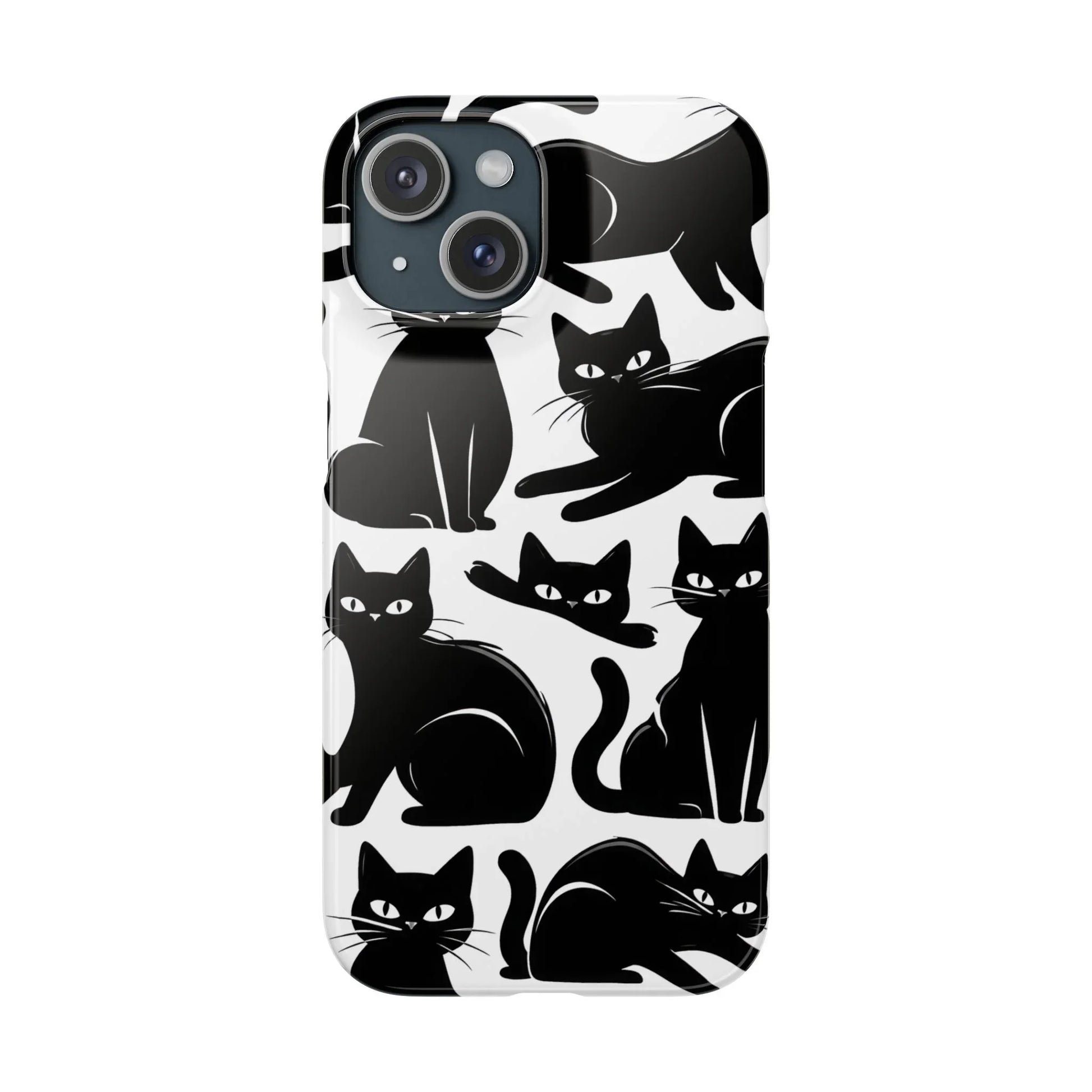 Black Cats Phone Case for iPhone 11-17 and Galaxy S20-S25 - KARARMDESIGN
