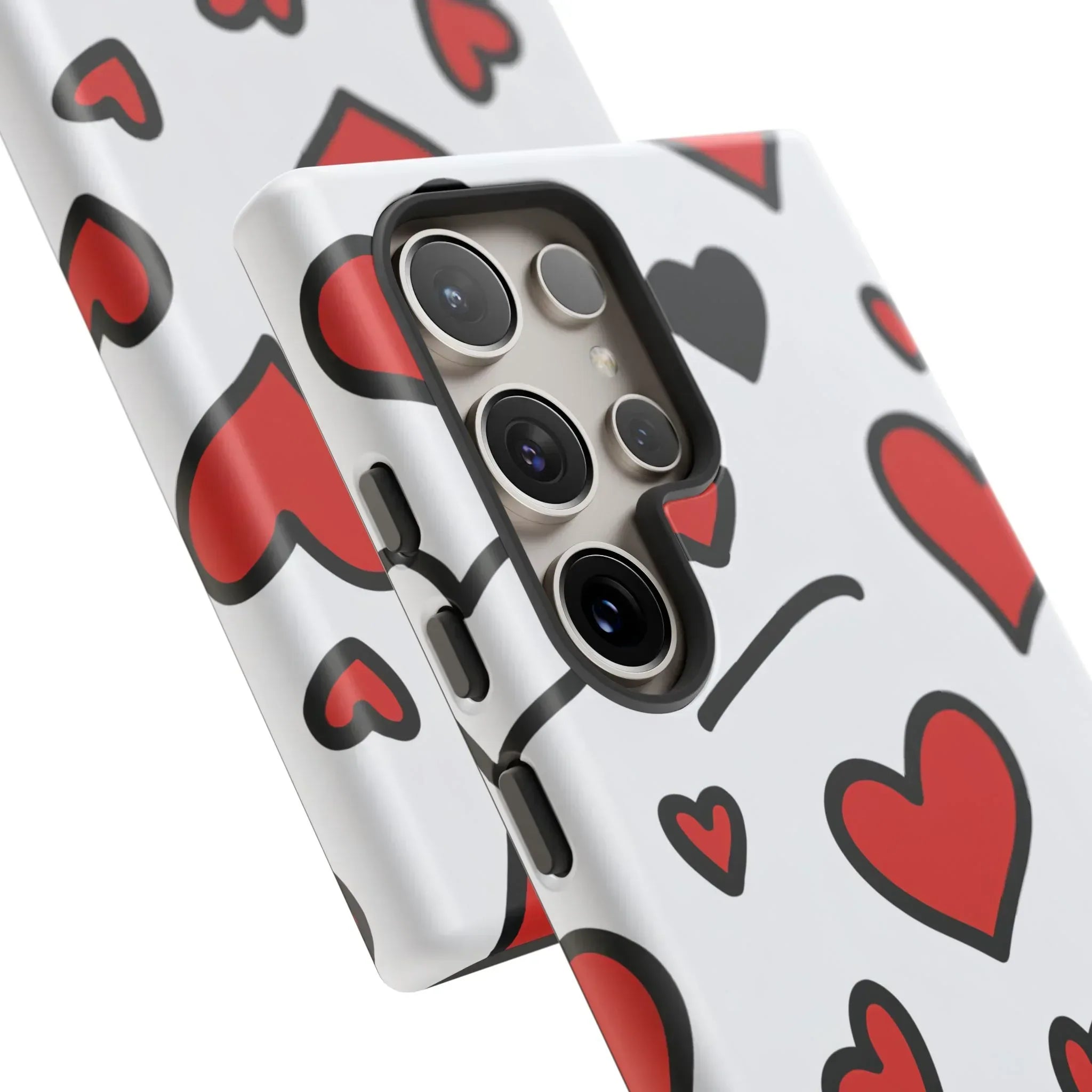 Scattered Hearts Phone Case for iPhone 11-17 and Galaxy S10-S25 - KARARMDESIGN