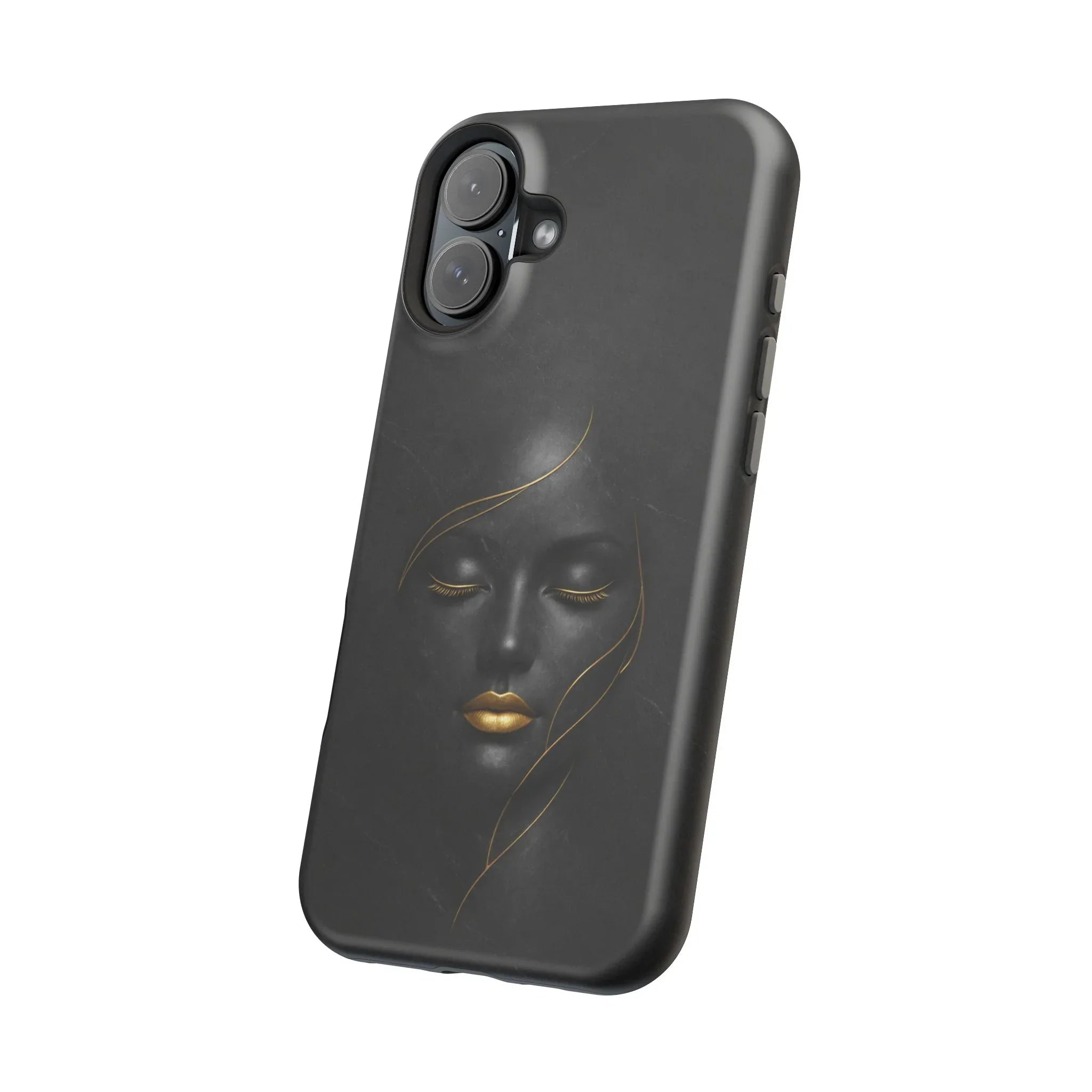 Black Gold Face Phone Case for iPhone 13-17 - KARARMDESIGN