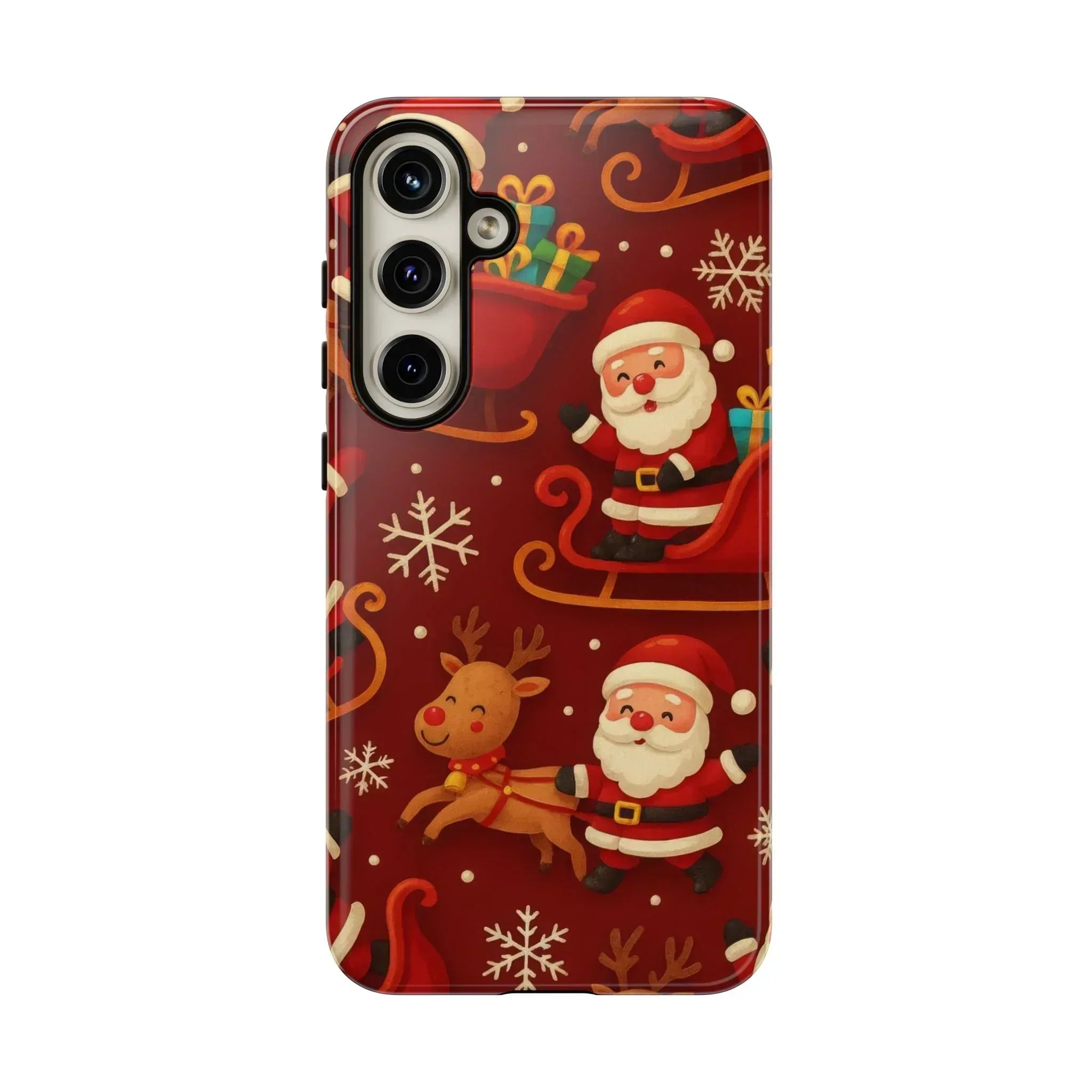 Santa Sleigh Ride Phone Case for iPhone 11-17 and Galaxy S10-S25 - KARARMDESIGN