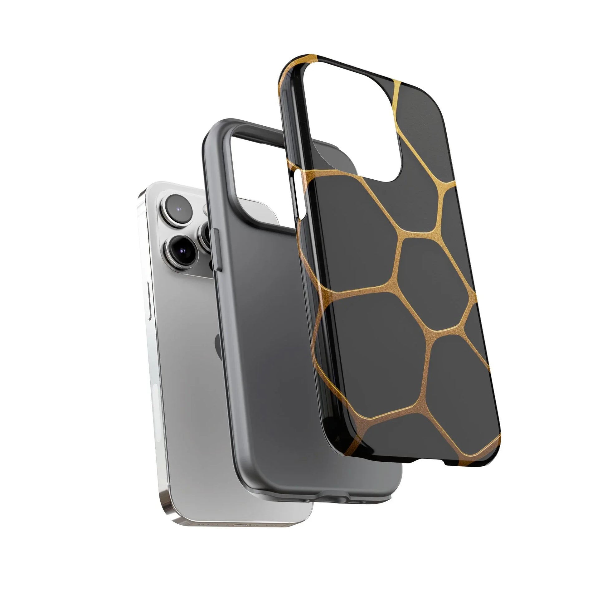 Golden Cellscape Phone Case for iPhone 8-17 and Galaxy S20-S25 - KARARMDESIGN