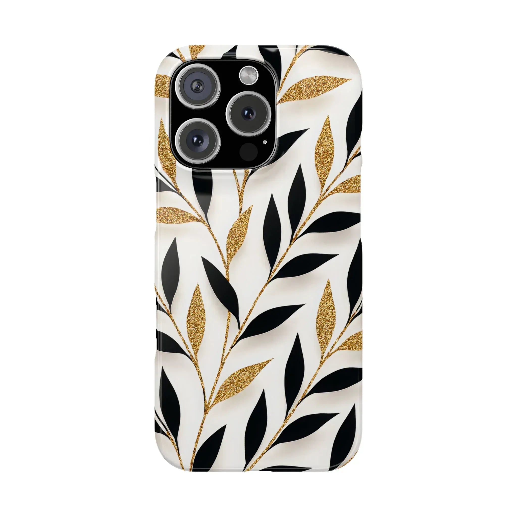 Botanical Gold Leaf Phone Case for iPhone 11-17 - KARARMDESIGN