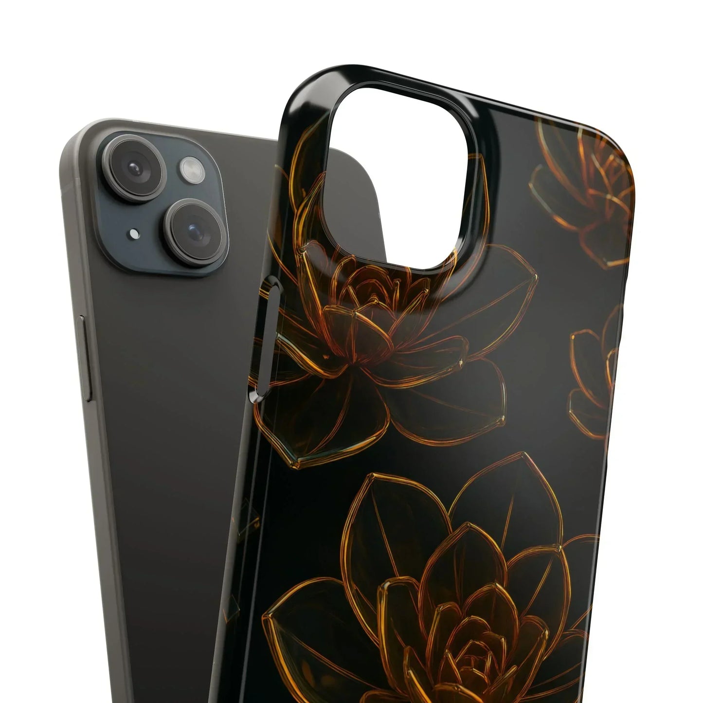 Glass Flower Phone Case for iPhone 7-16 and Galaxy S10-S24 Models