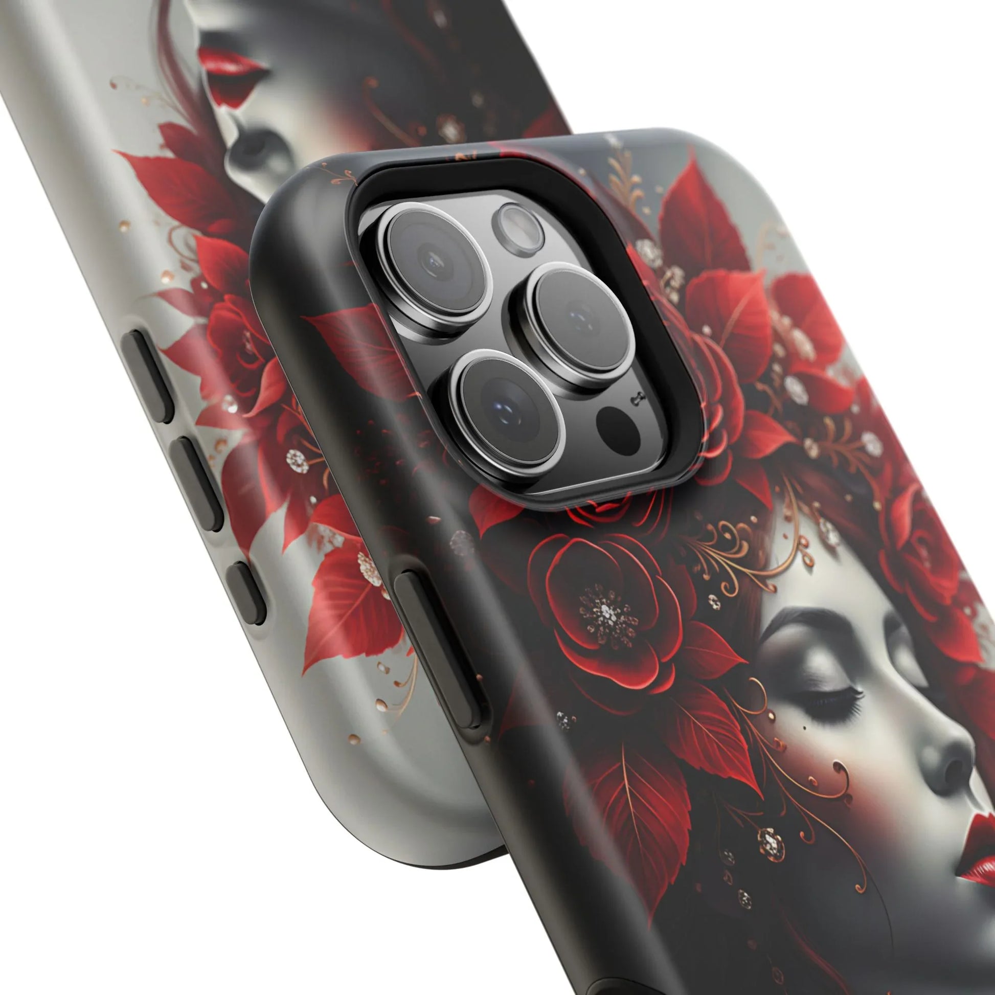 Scarlet Bloom Portrait Phone Case for iPhone 13-17 - KARARMDESIGN