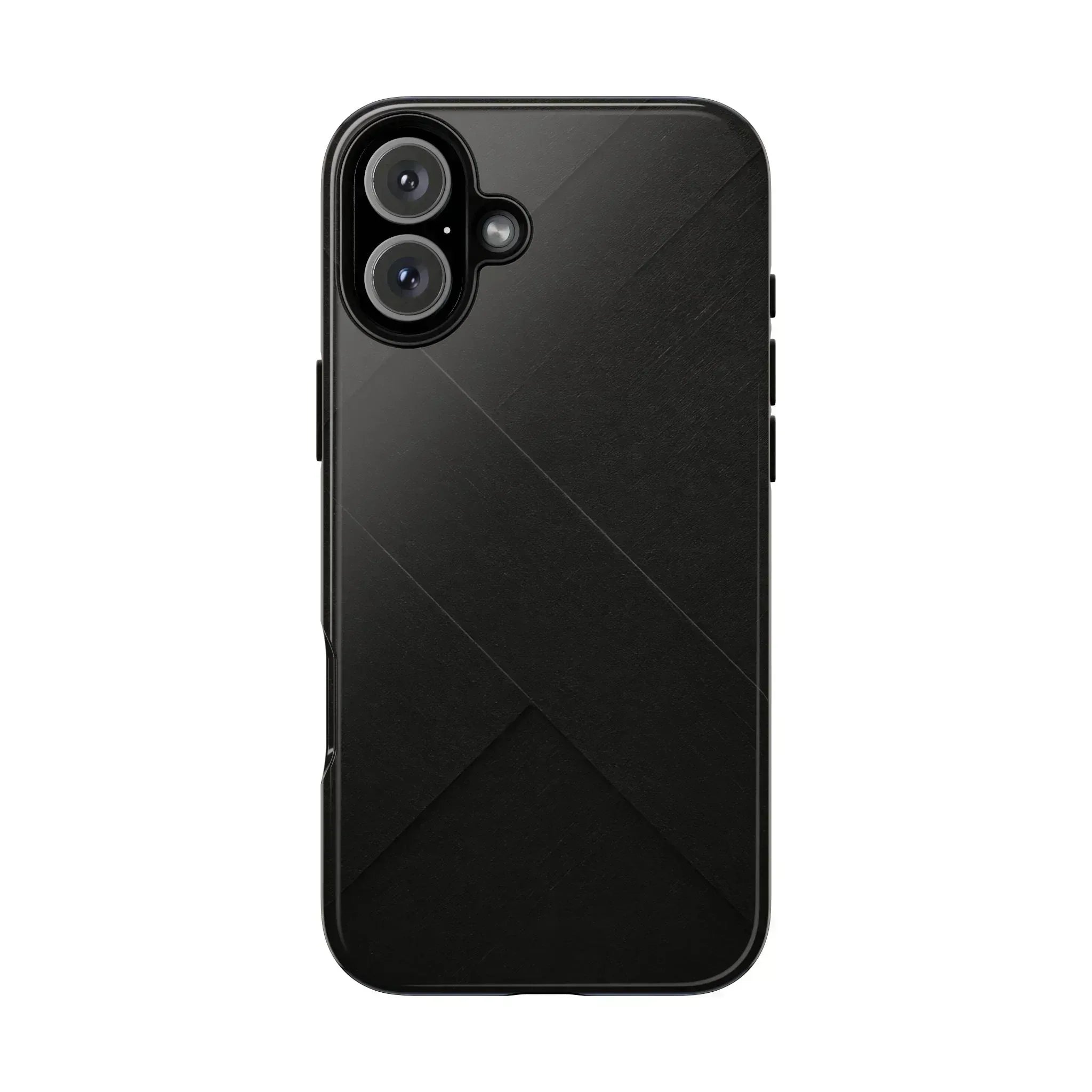 Matte Black Diagonal Line Phone Case for iPhone 8-16 and Galaxy S10-S25 - KARARMDESIGN