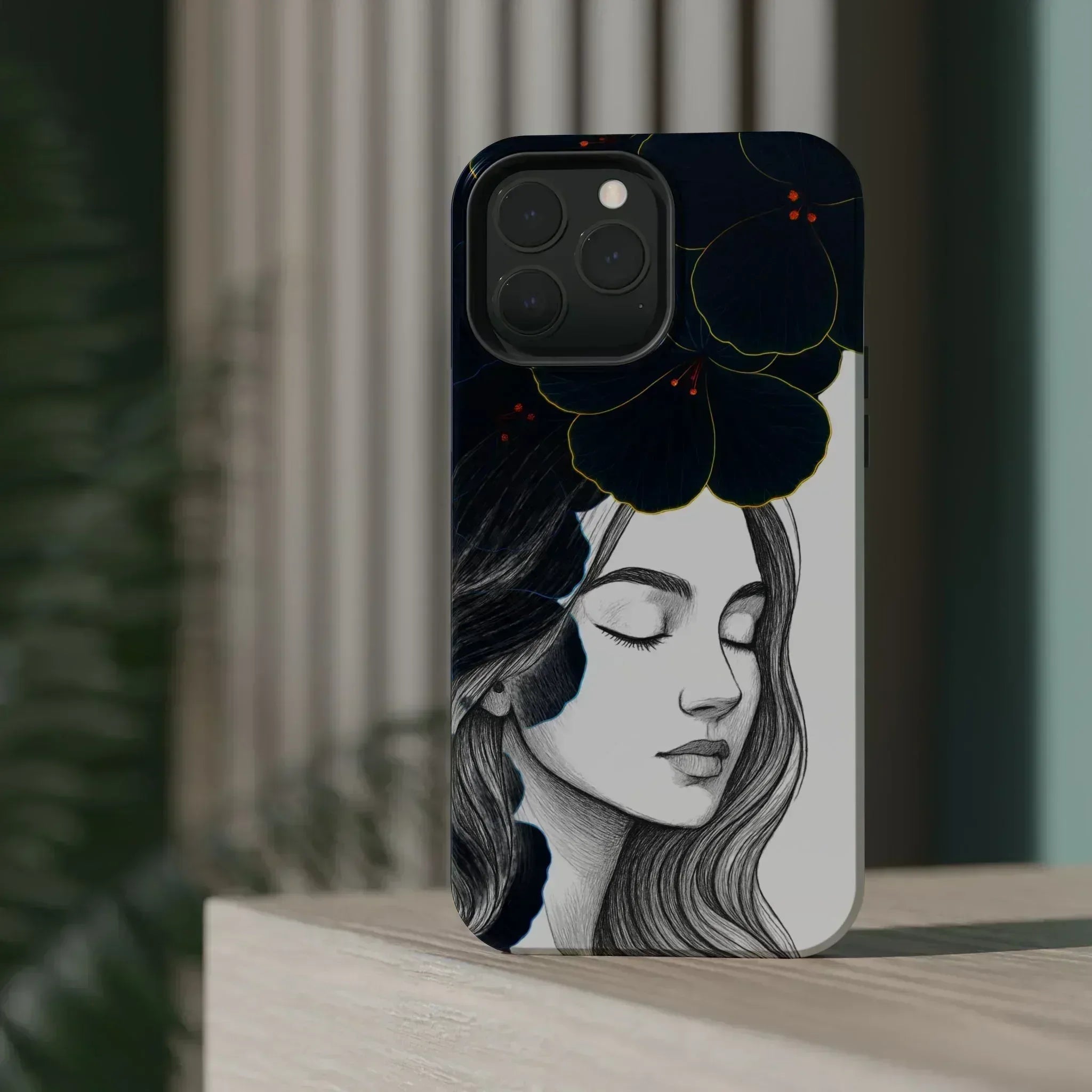 Dark Floral Elegance Phone Case for iPhone 13-16 - KARARMDESIGN