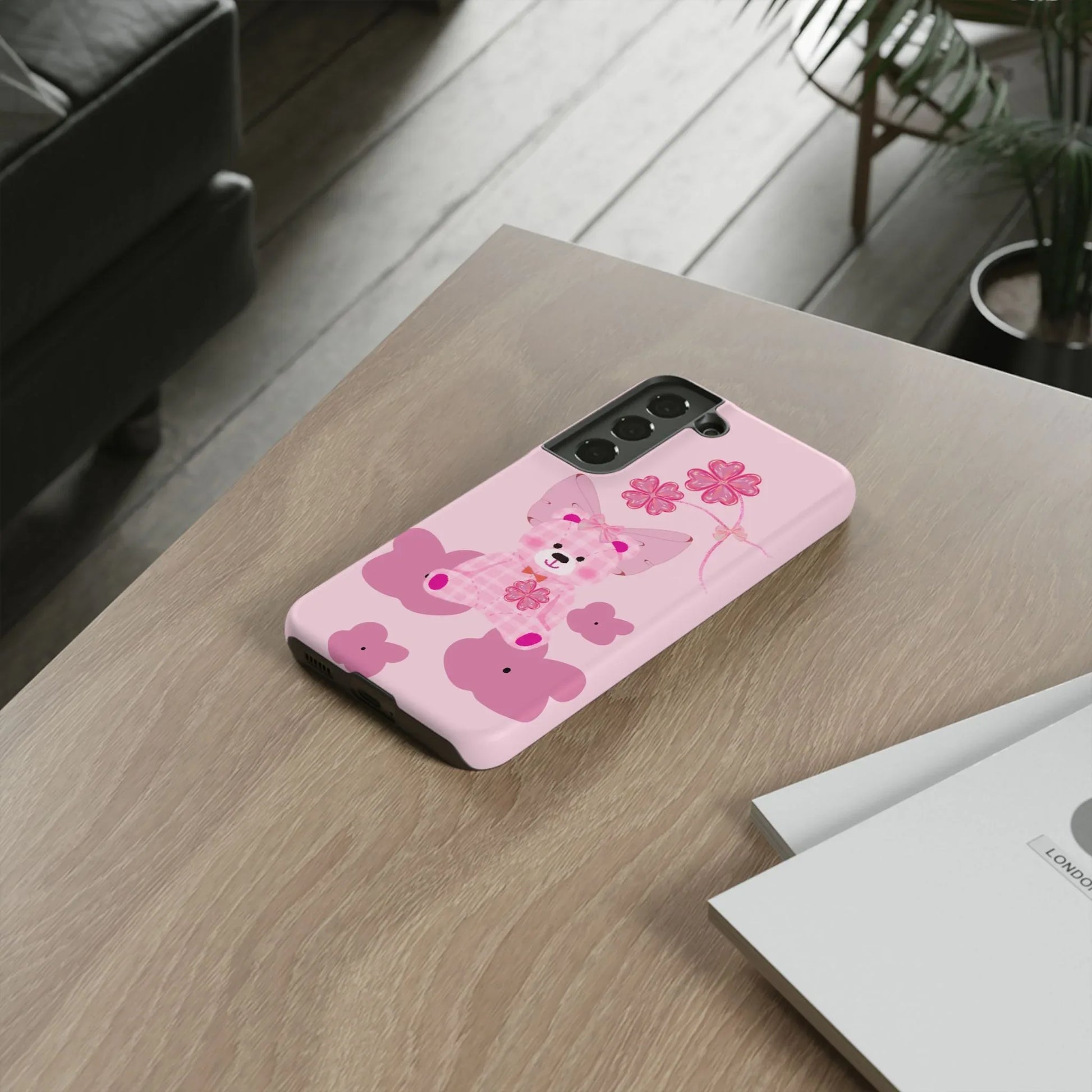 Pink Teddy Bear Phone Cases for iPhone, Pixel and Galaxy - KARARMDESIGN