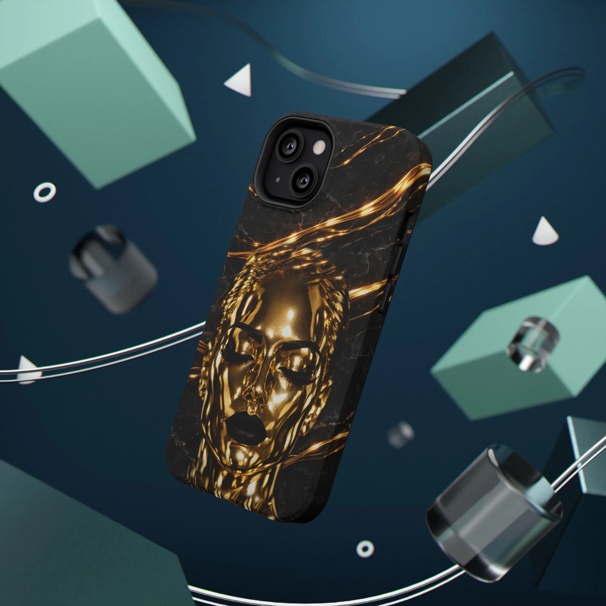 Luxury Gold Portrait Phone Case for iPhone 11-17 and Galaxy S21-S25 - KARARMDESIGN