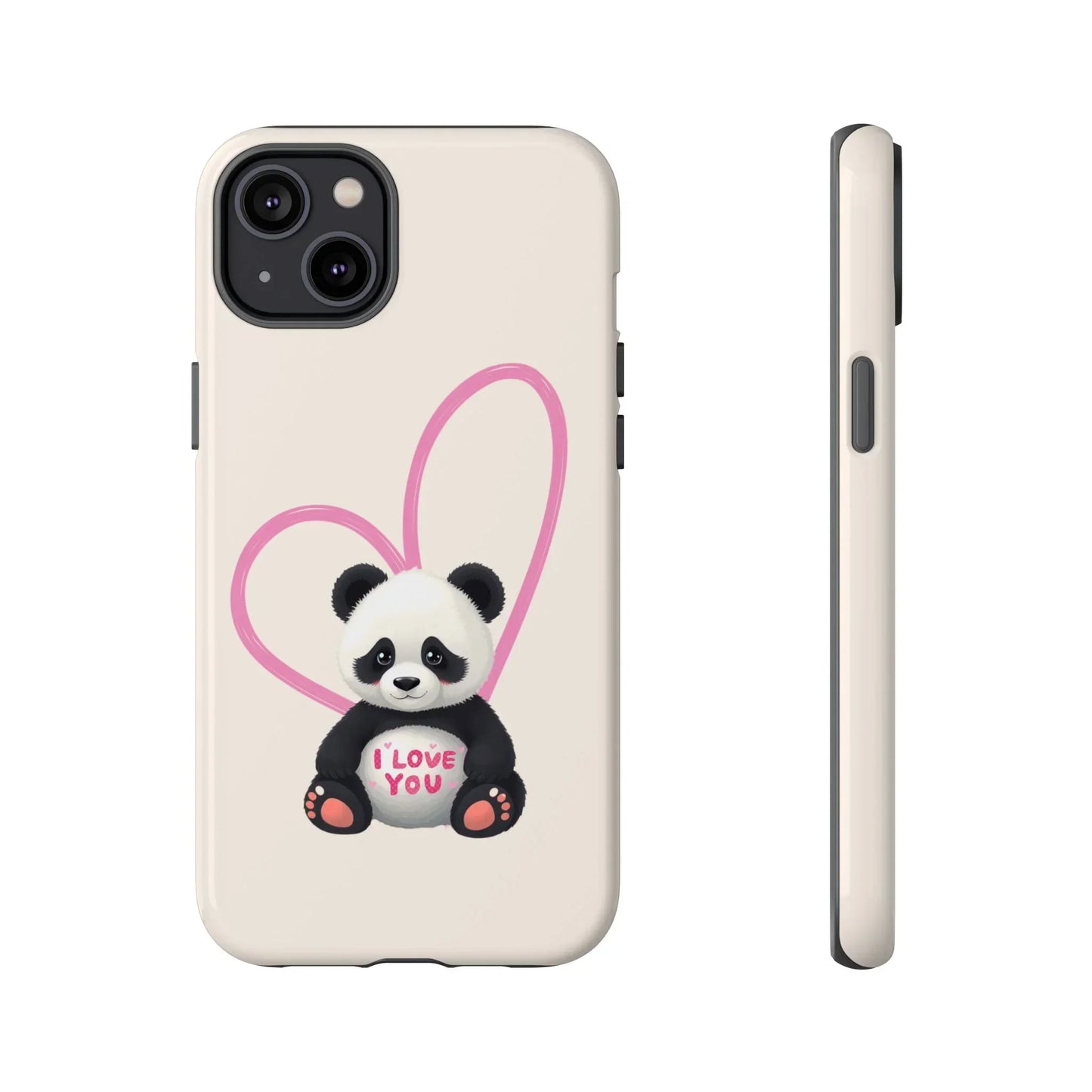 Cute Panda Heart Love Phone Case for iPhone 8-16 Models - KarArmDesign