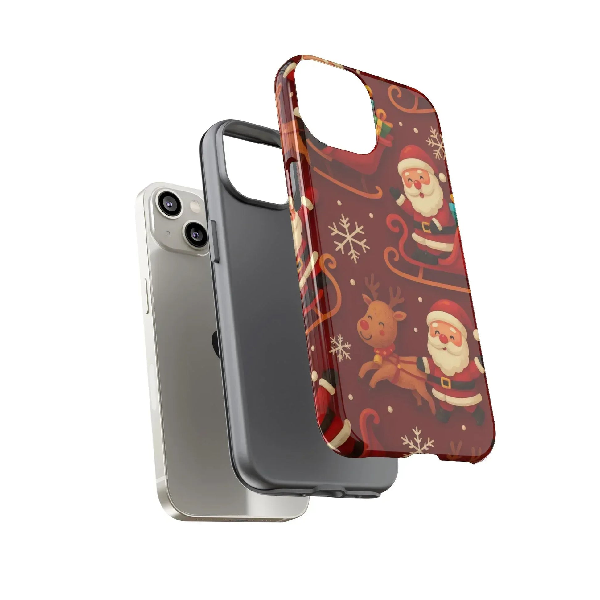 Santa Sleigh Ride Phone Case for iPhone 11-17 and Galaxy S10-S25 - KARARMDESIGN