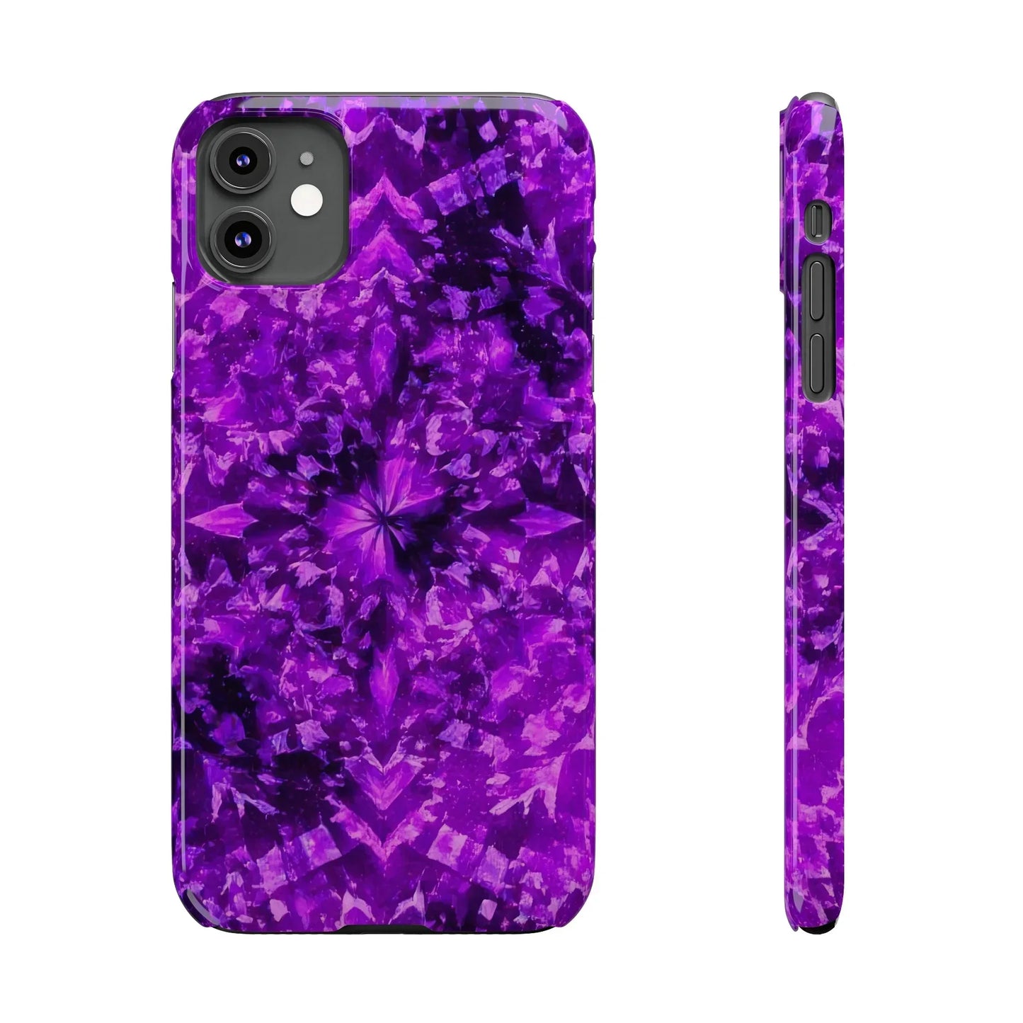 Vivid Purple Kaleidoscope Phone Case iPhone 7 to 16 Series Models - KarArmDesign