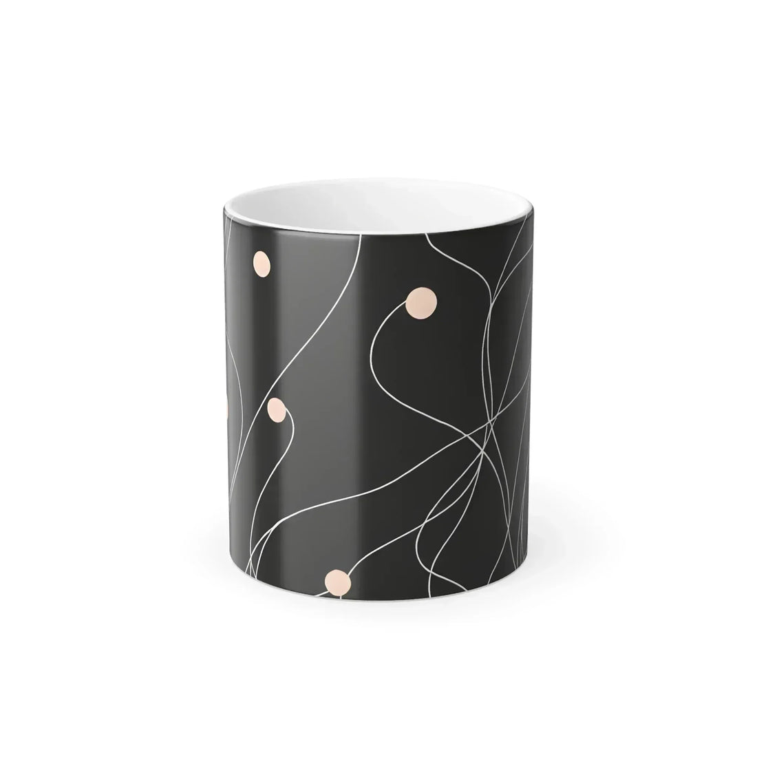 Wavy Black & Gold Color Morphing Mug – 11oz - KARARMDESIGN