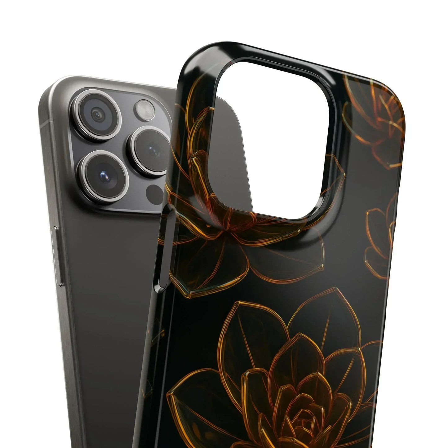 Glass Flower Phone Case for iPhone 7-16 and Galaxy S10-S24 Models