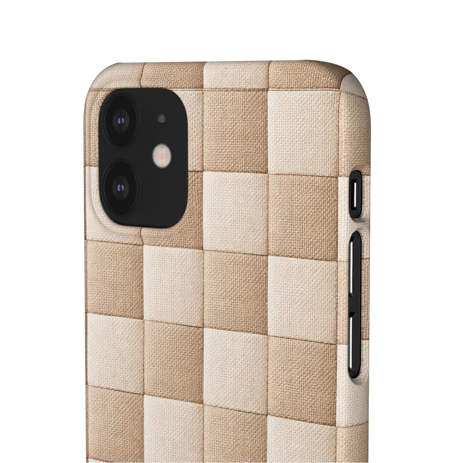 Beige Woven Phone Case for iPhone 11-17 and Galaxy S20-S25 - KARARMDESIGN