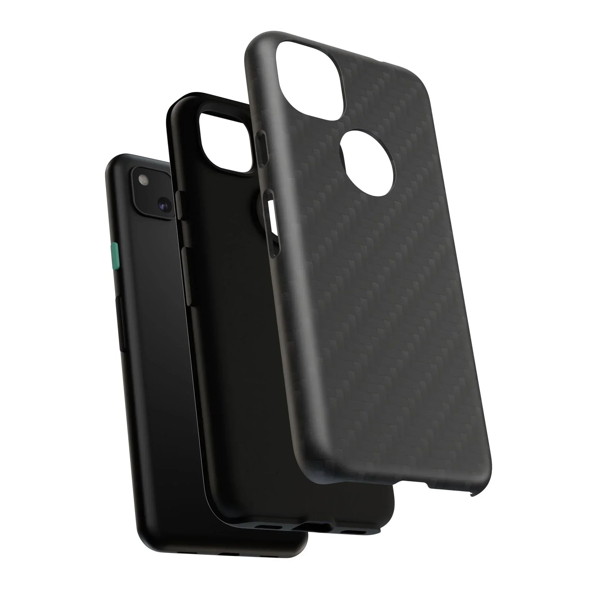 Black Carbon Phone Case Tough Case for iPhone 8-16 and Google Pixel up to 9 Models - KarArmDesign