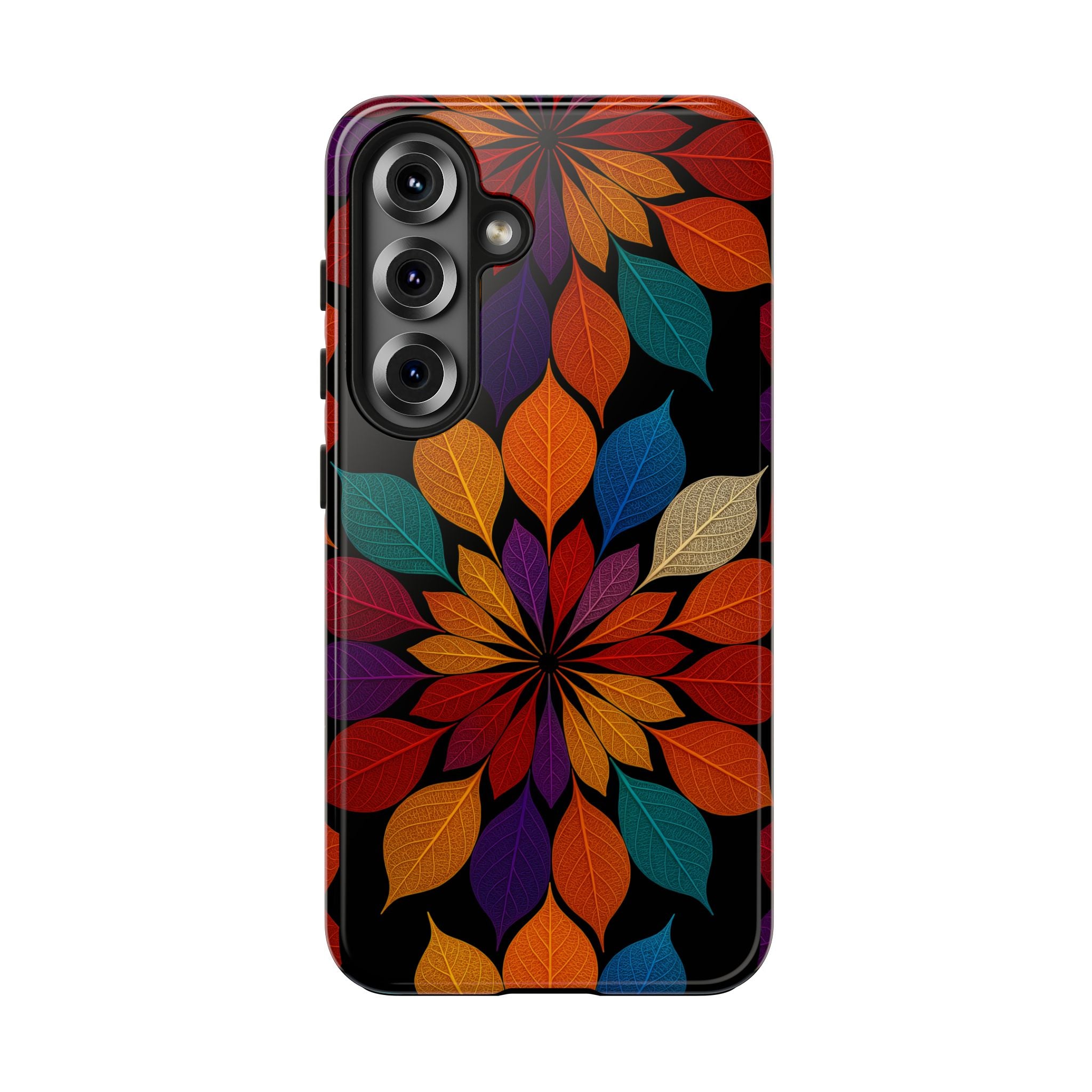 Leaf Mandala Phone Case for iPhone 11–17 & Galaxy S21–S26
