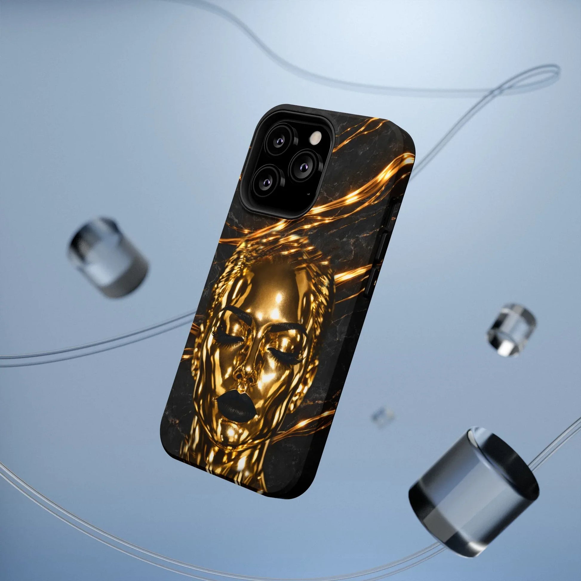 Luxury Gold Portrait Phone Case for iPhone 11-17 and Galaxy S21-S25 - KARARMDESIGN