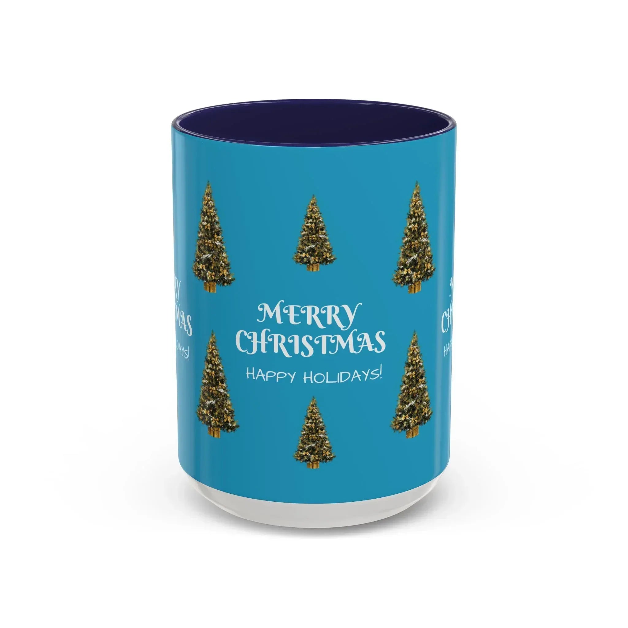 Merry Christmas and Happy Holidays Mug - Accent Coffee Mug (11, 15oz) - KARARMDESIGN