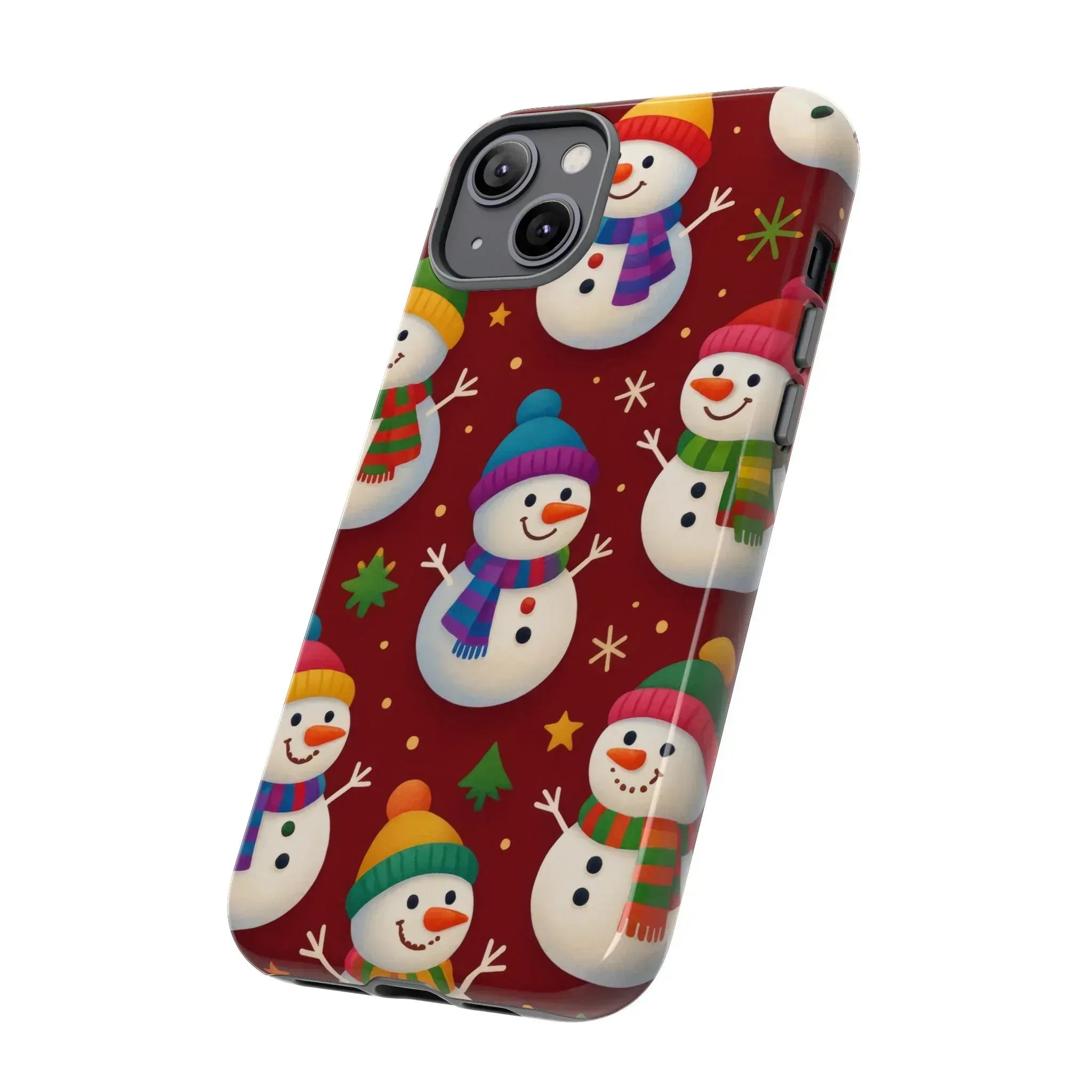 Festive Snowmen Parade Phone Case for iPhone 11–17 and Galaxy S10–S25 - KARARMDESIGN