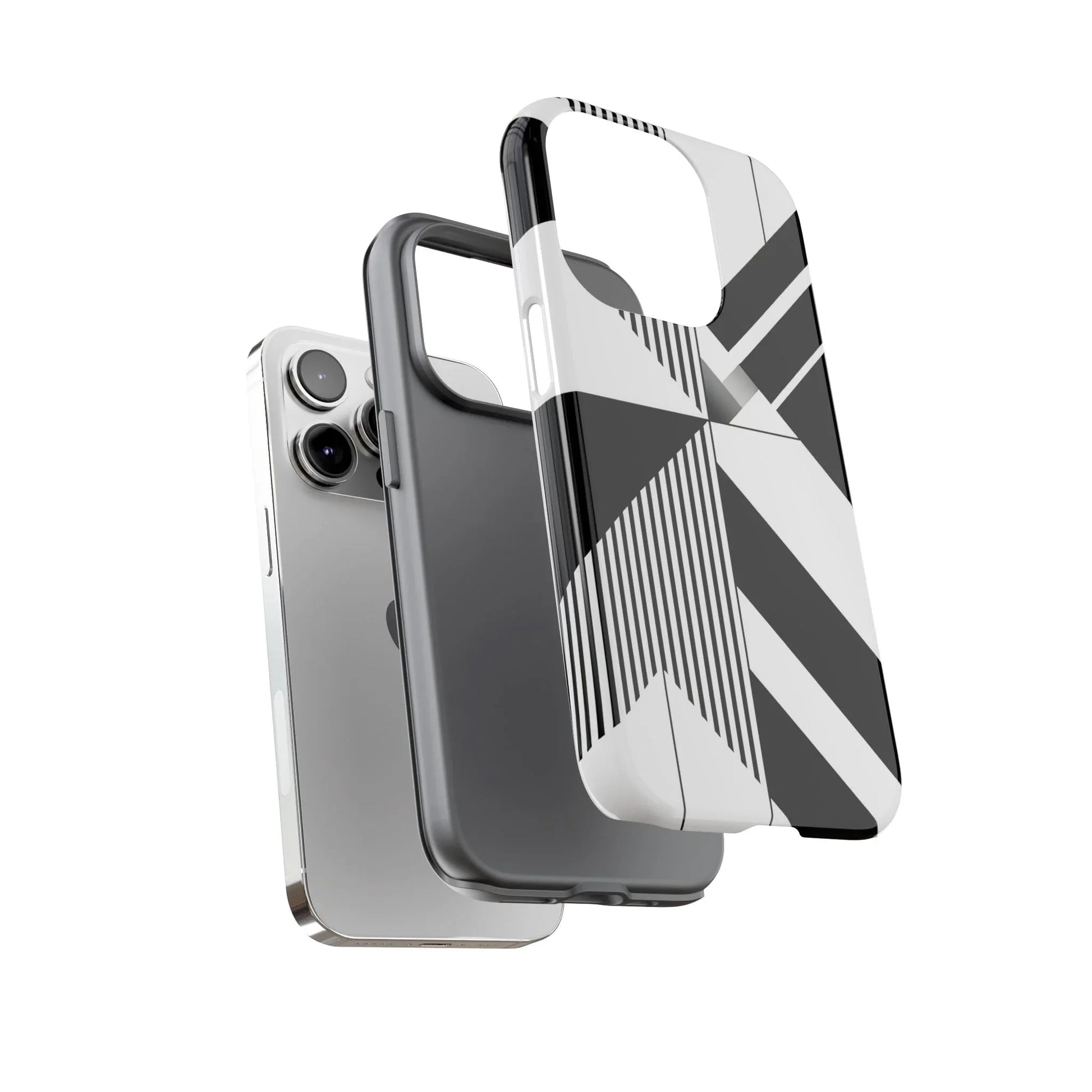 Monochrome Tough Phone Case for iPhone 11-16 and Galaxy S20–S25 - KARARMDESIGN