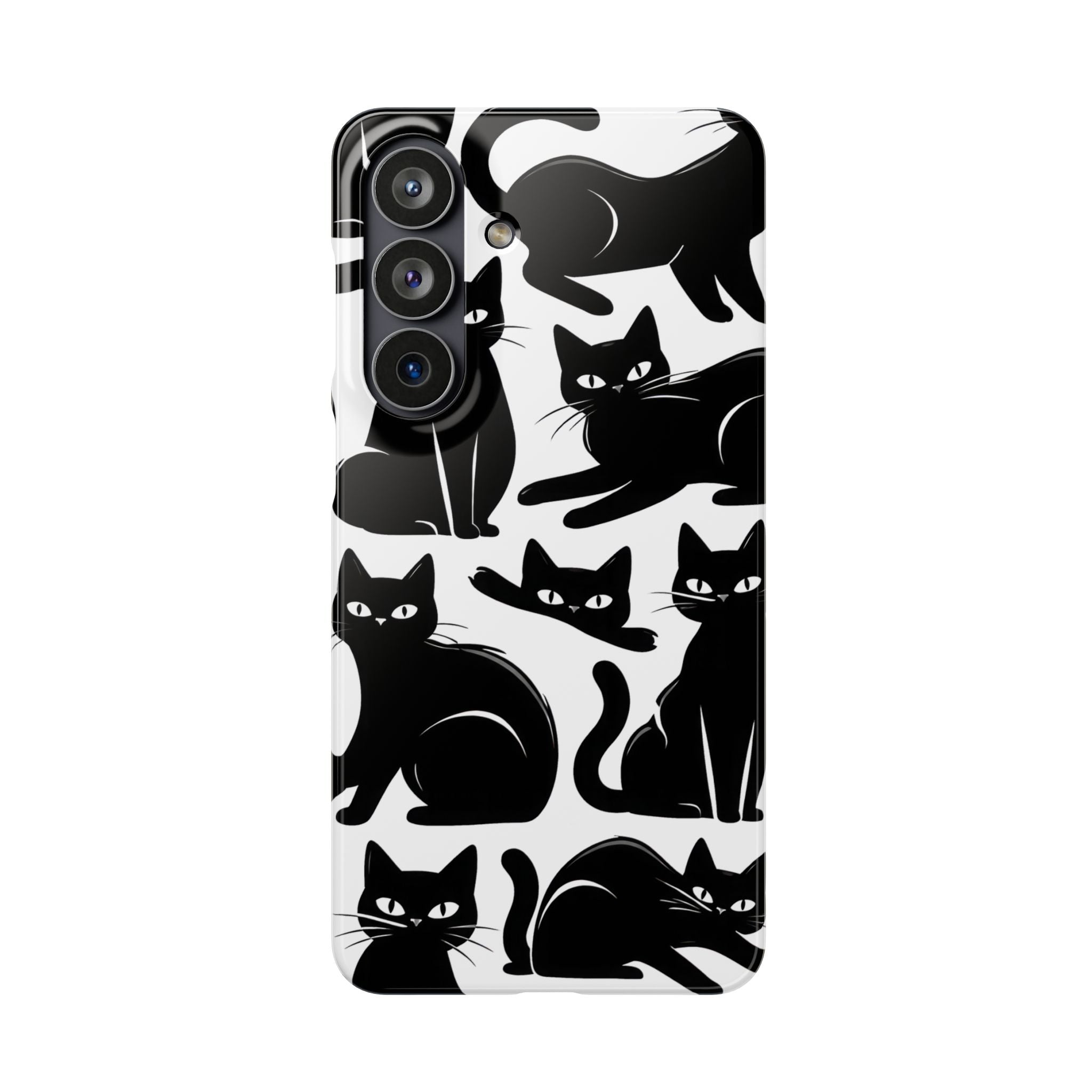 Black Cats Phone Case for iPhone 11-17 and Galaxy S20-S26