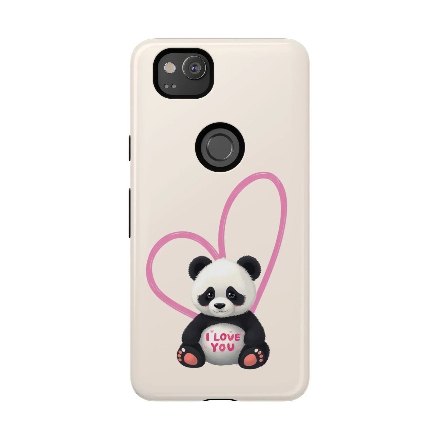 Cute Panda Heart Love Phone Case for Google Pixel up to 9 Models - KarArmDesign