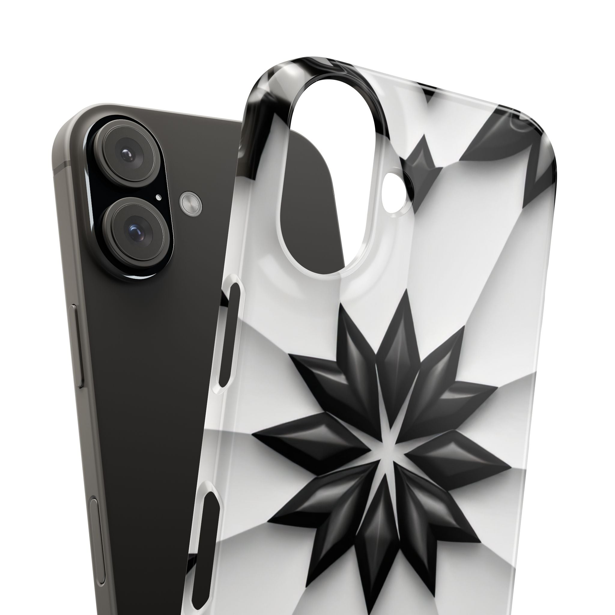 Black & White Geometric Snap Case for iPhone & Samsung Galaxy