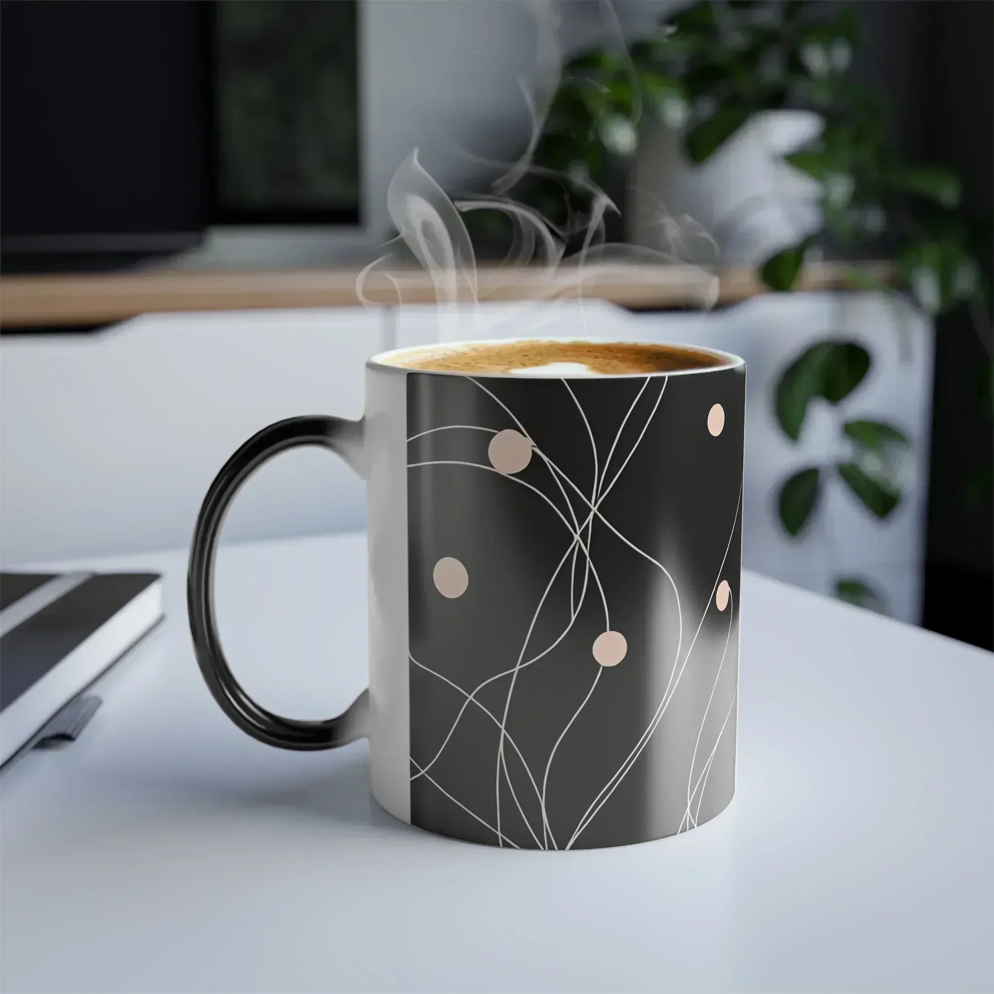 Wavy Black & Gold Color Morphing Mug – 11oz - KARARMDESIGN