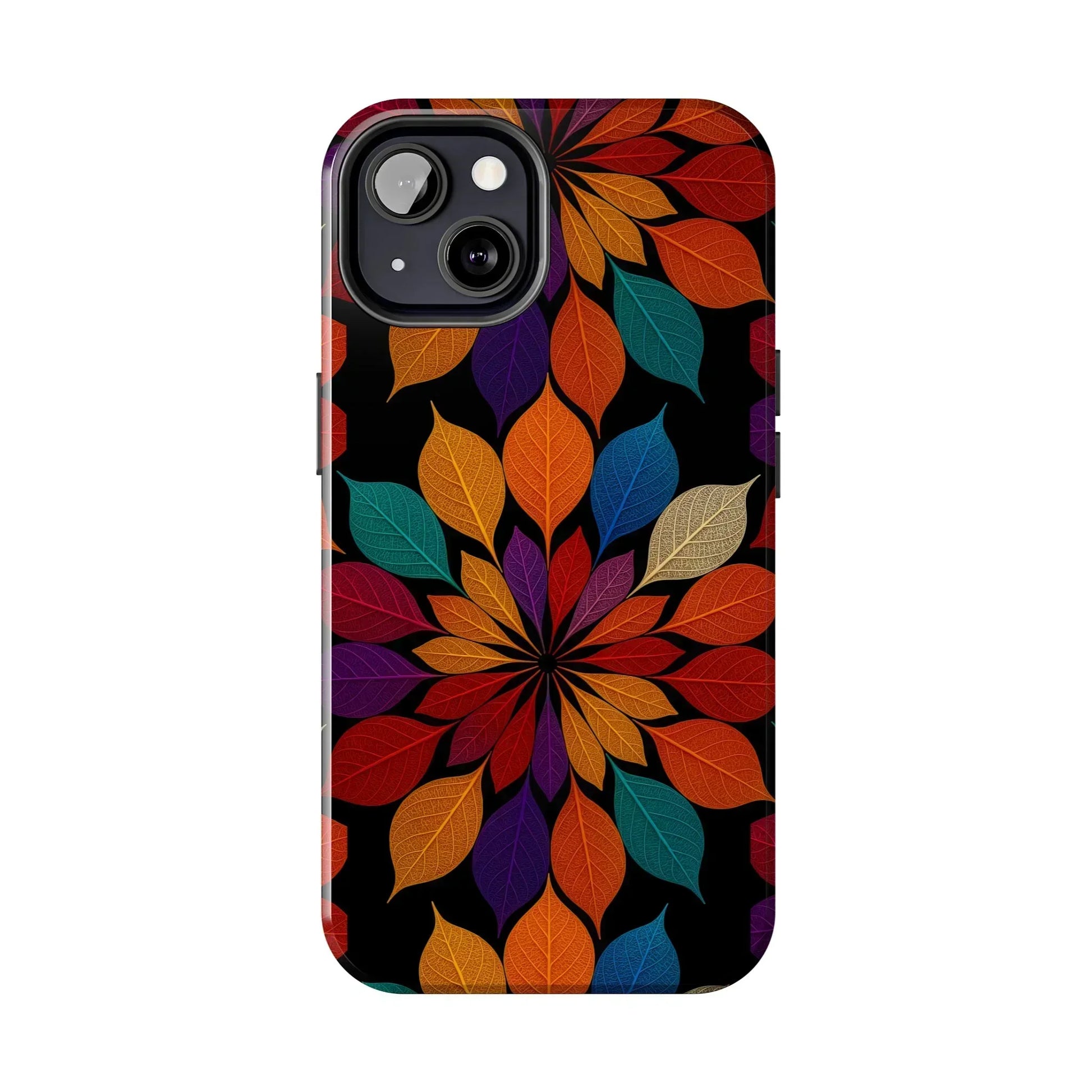Leaf Mandala Phone Case for iPhone 7-16 and Samsung Galaxy S21-S24 Models - KarArmDesign