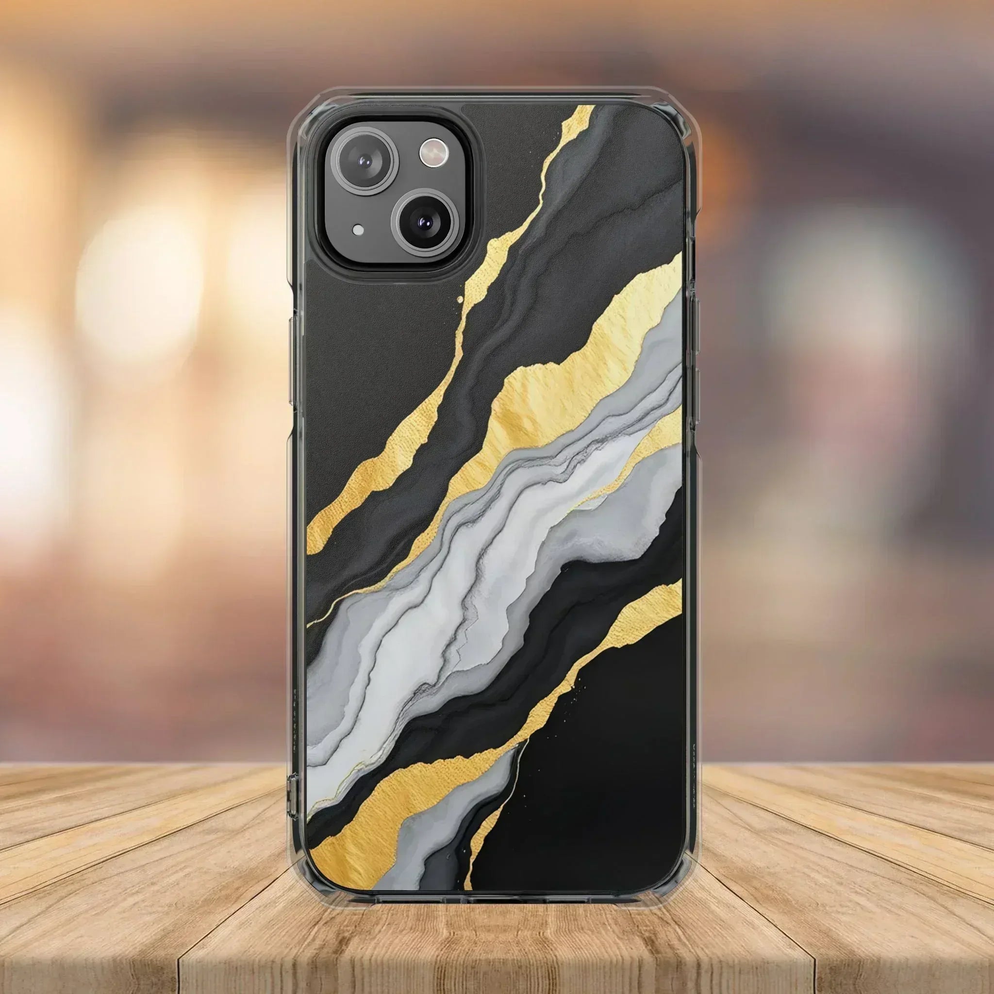 Luxury Black and Gold Marble Magnetic Phone Case for iPhone 14-16 Models - KARARMDESIGN