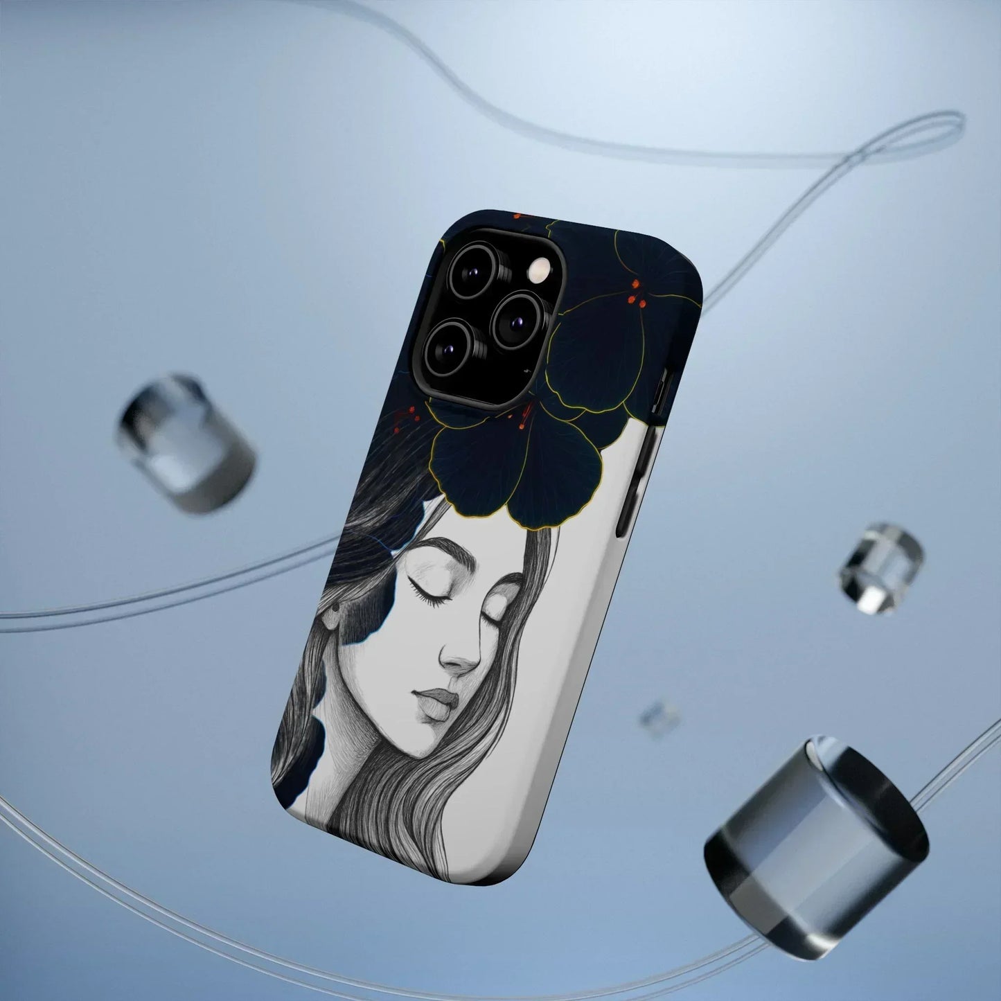 Dark Floral Elegance Phone Case for iPhone 13-16 Models - KarArmDesign
