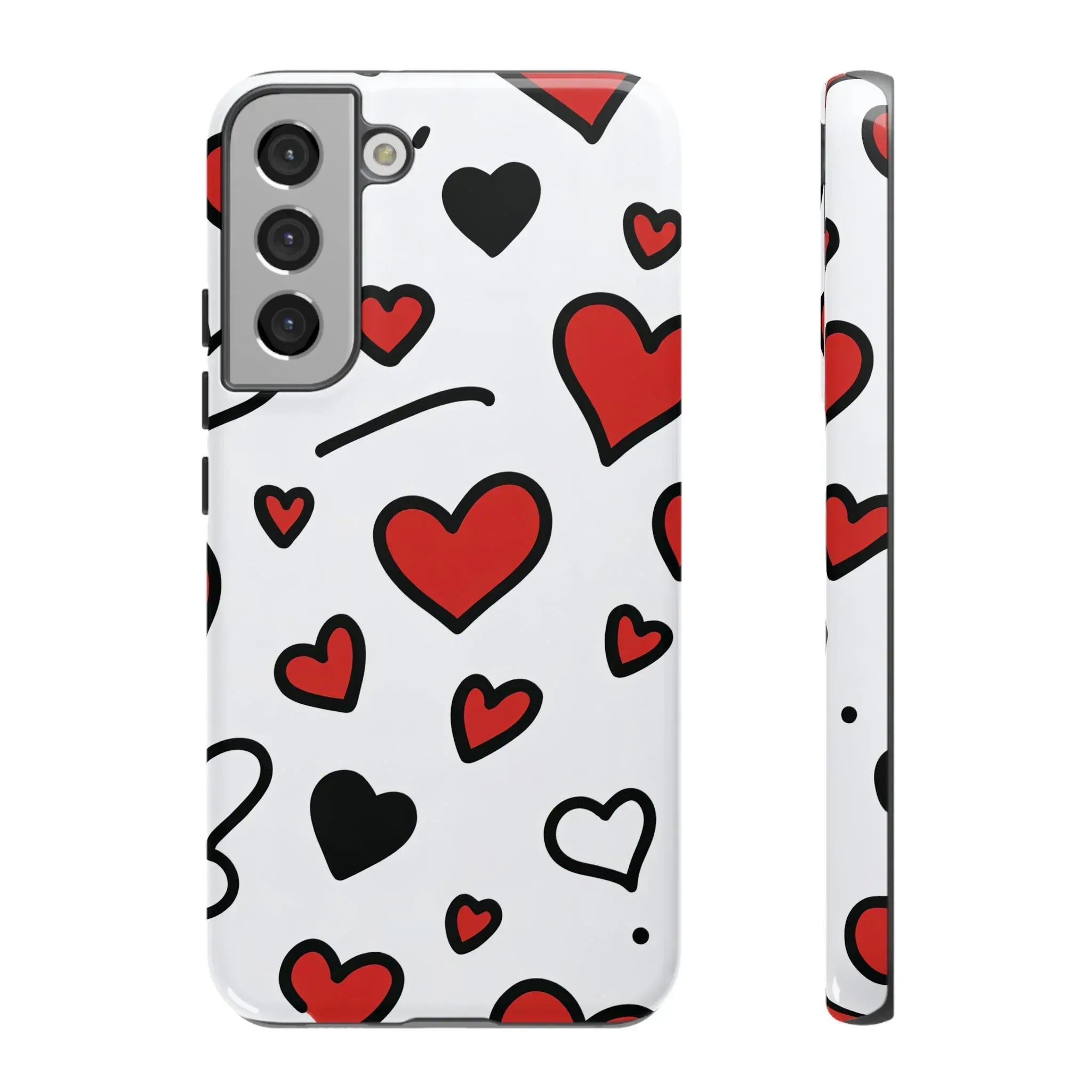 Scattered Hearts Phone Case for iPhone 11-17 and Galaxy S10-S25 - KARARMDESIGN