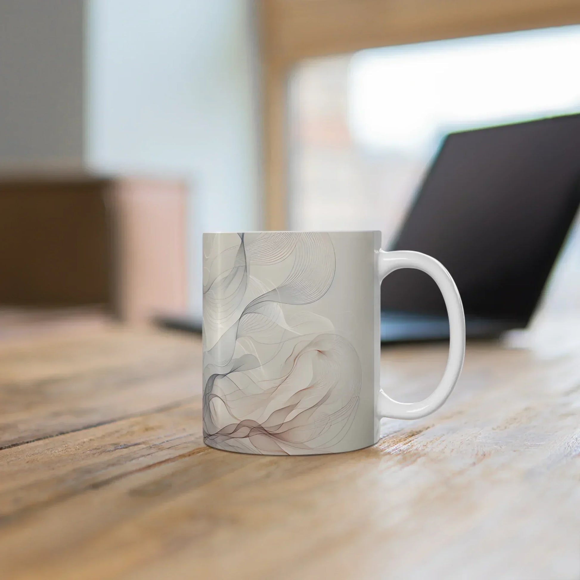 Ethereal Smoke Swirl Ceramic Mug – 11oz - KarArmDesign
