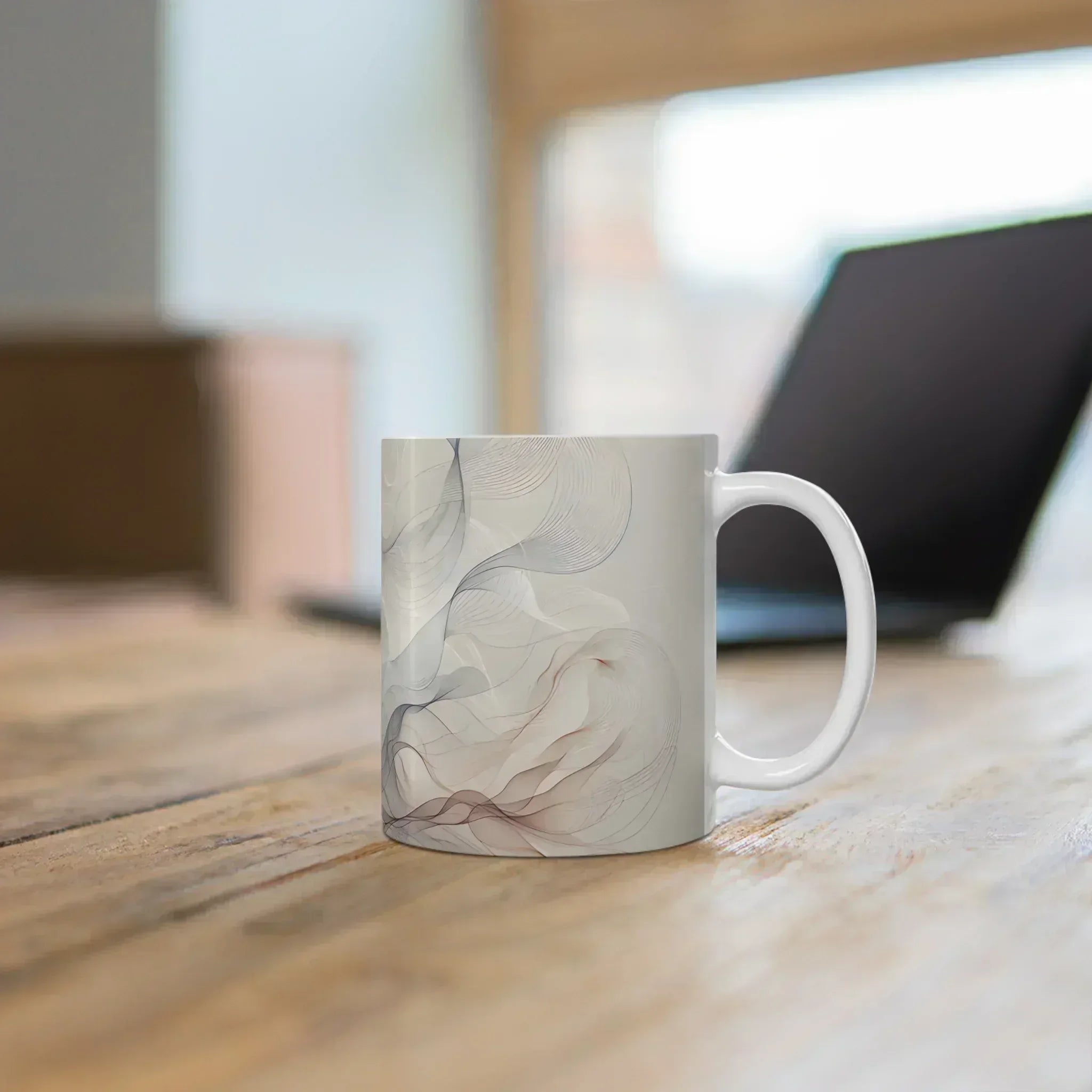 Ethereal Smoke Swirl Ceramic Mug – 11oz - KARARMDESIGN