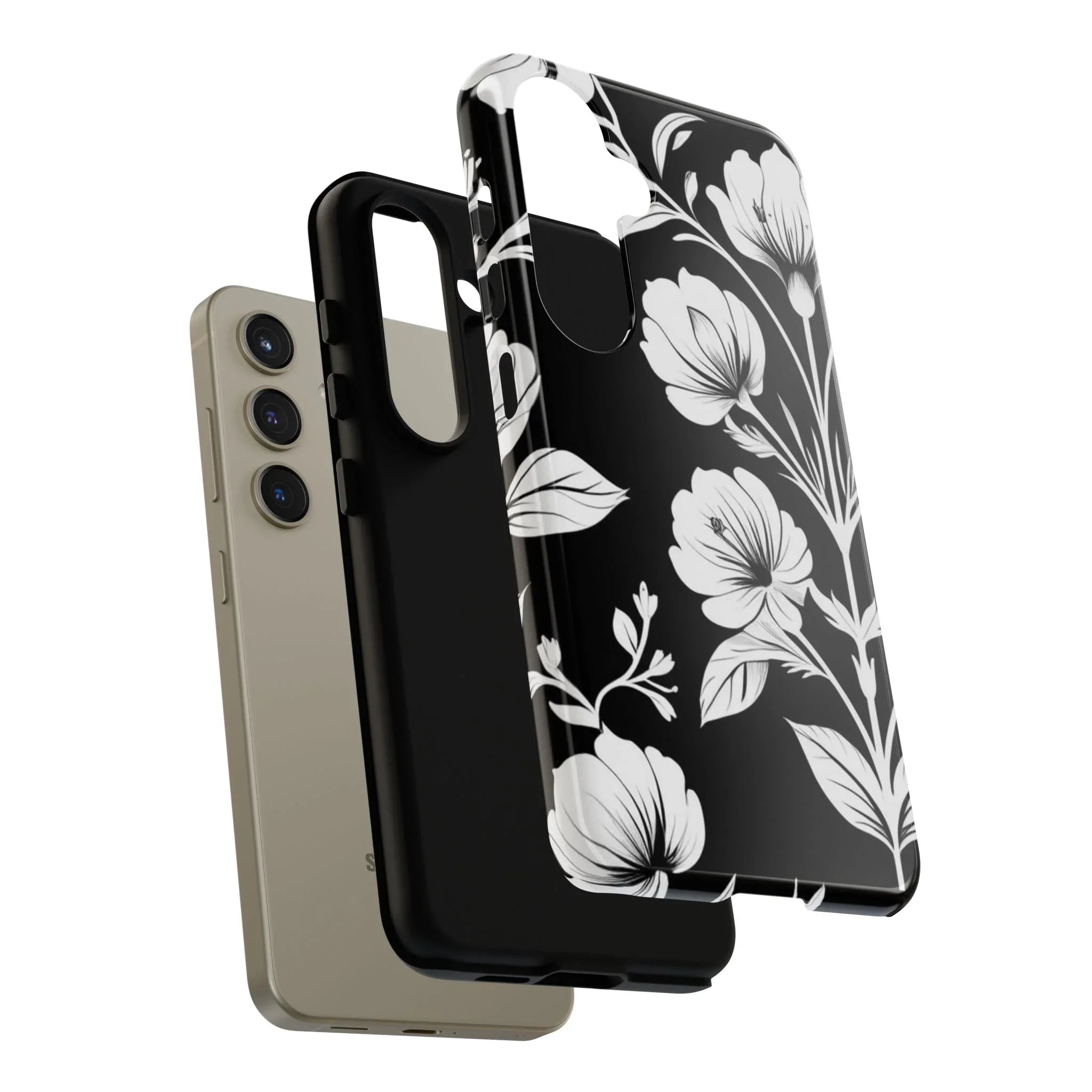 Elegant Floral Phone Case for Galaxy S20-S25 - KARARMDESIGN