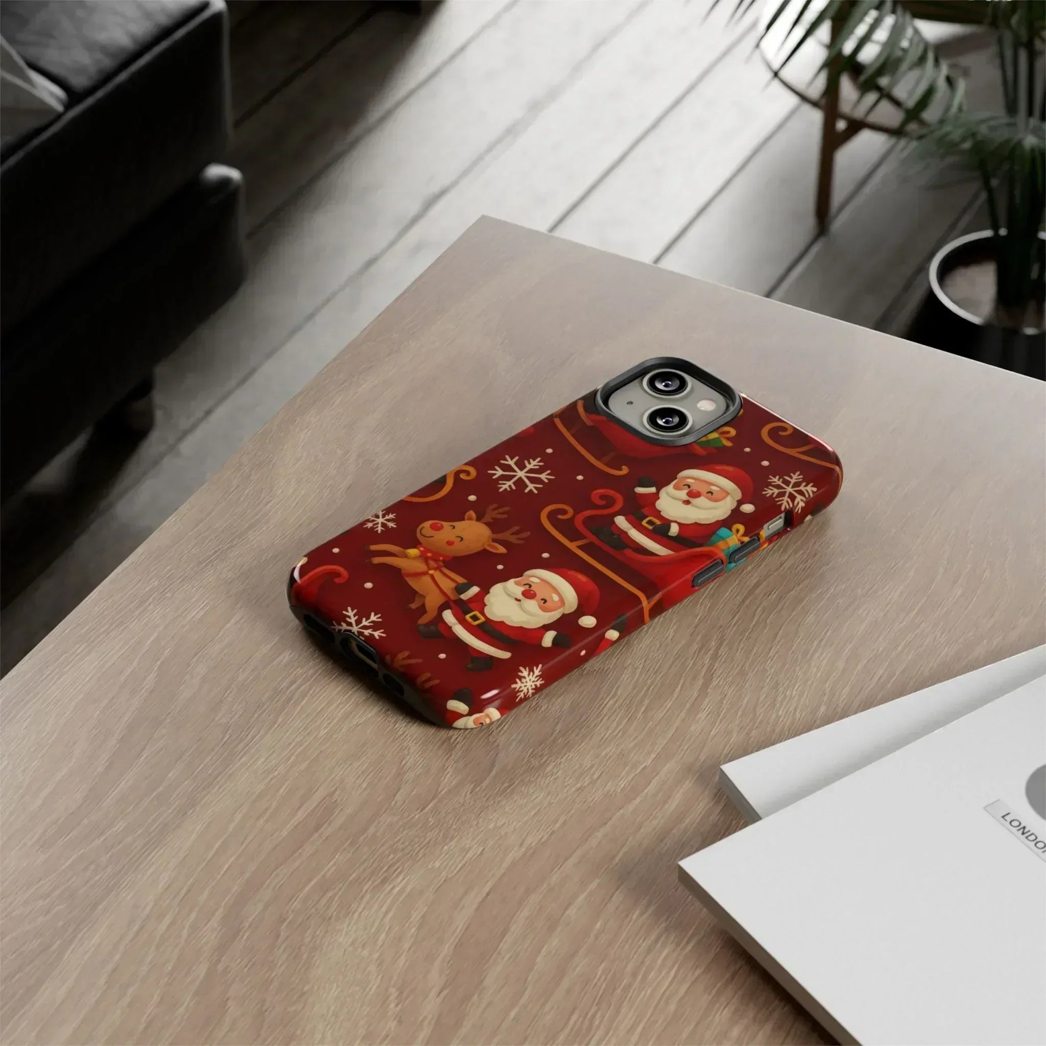 Santa Sleigh Ride Phone Case for iPhone 11-17 and Galaxy S10-S25 - KARARMDESIGN