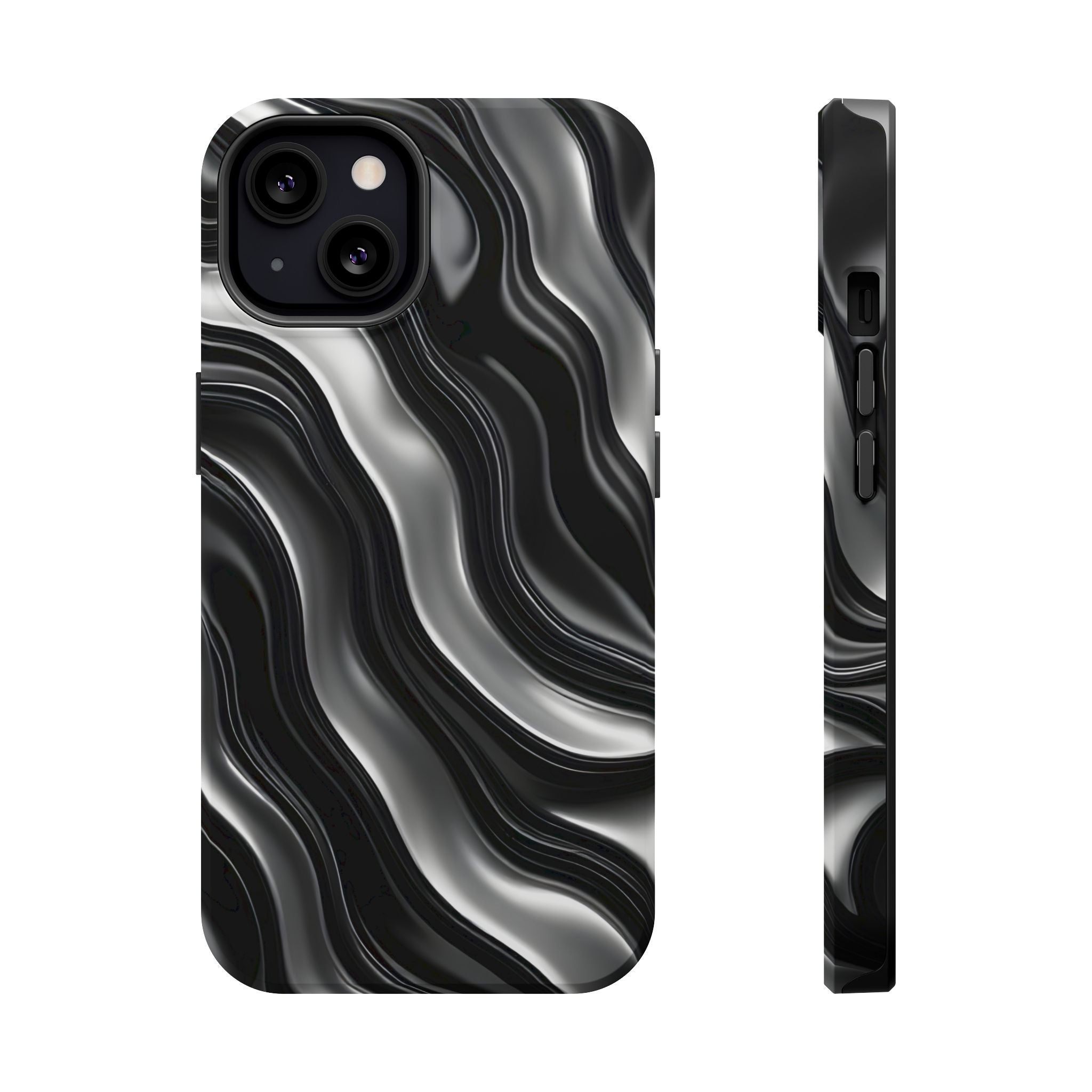 Wavy Illusion Marble Phone Case for iPhone 13-17