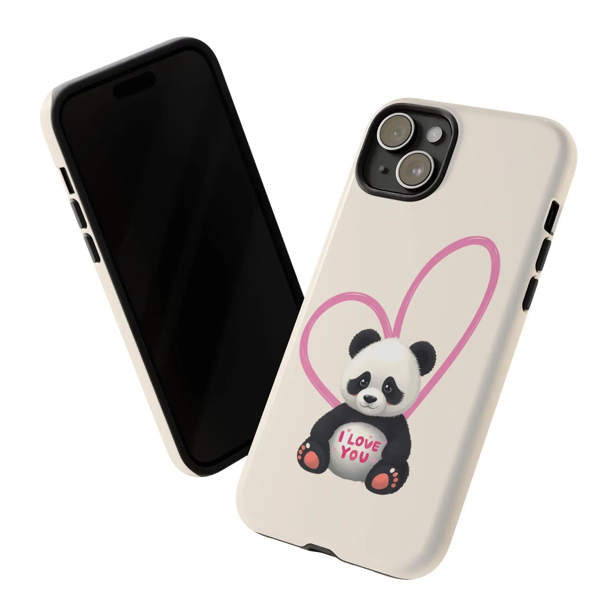 Cute Panda Heart Love Phone Case for iPhone 8-16 - KARARMDESIGN