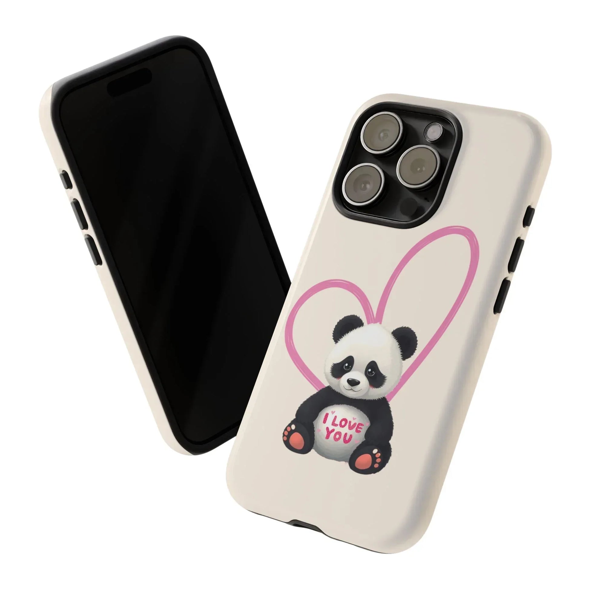 Cute Panda Heart Love Phone Case for iPhone 8-16 - KARARMDESIGN