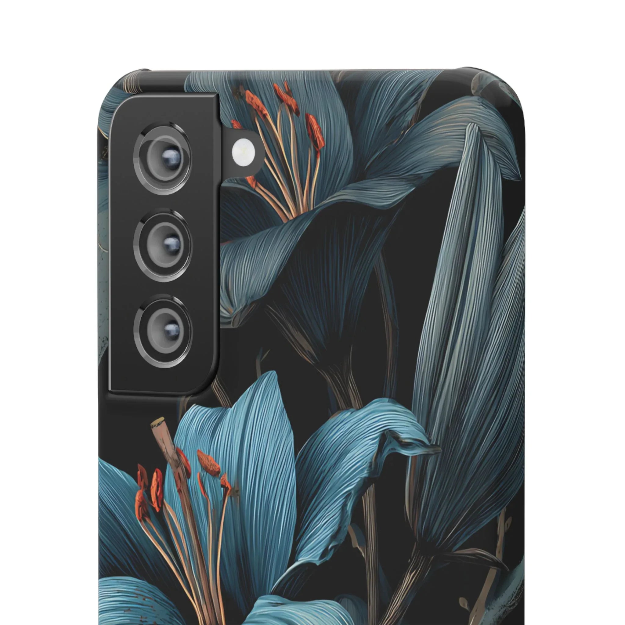 Blue Lily Floral Phone Case for iPhone 11-17 and Galaxy S20-S25 - KARARMDESIGN